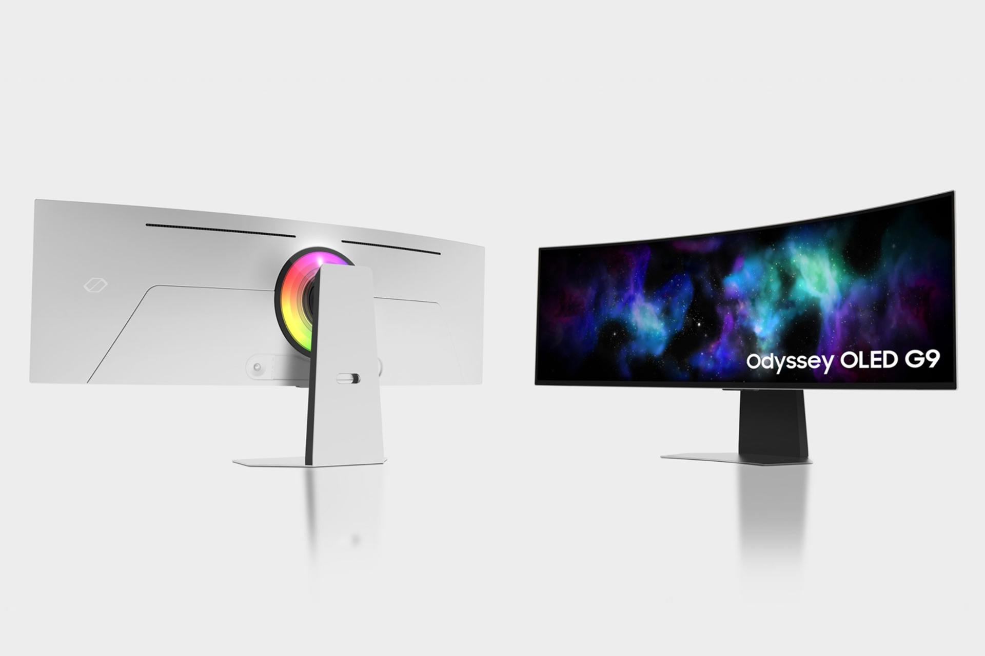 نمای پشت و جلوی مانیتور سامسونگ 49 اینچ مدل Odyssey OLED G9 G95SD