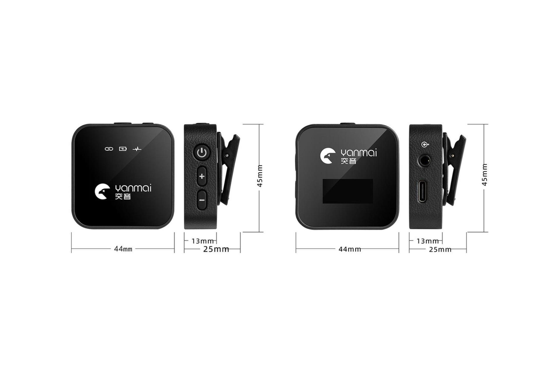 ابعاد و اندازه میکروفون یانمای GF525