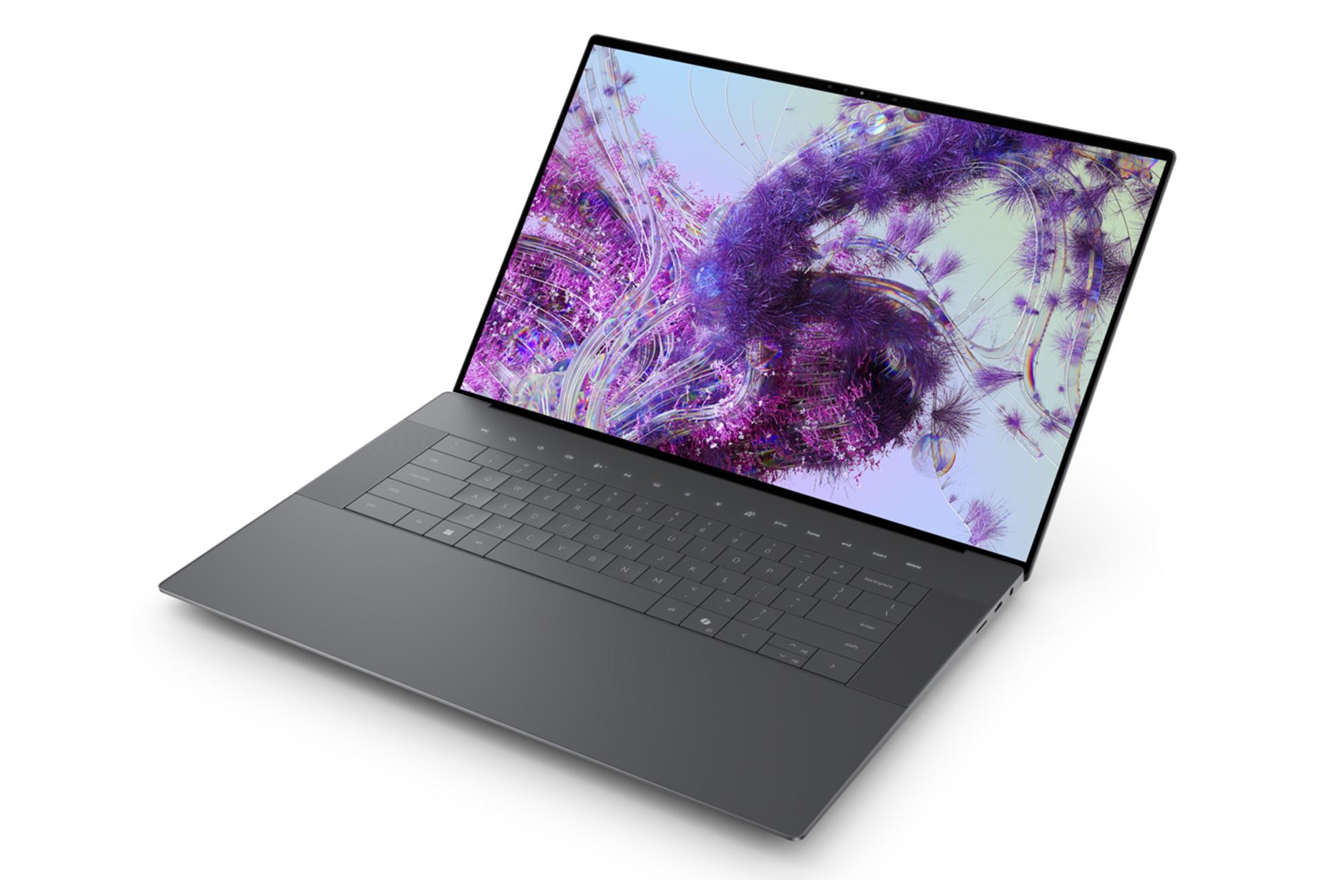 لپ تاپ دل Dell XPS 16 9640 نمای بالا و جلو صفحه نمایش