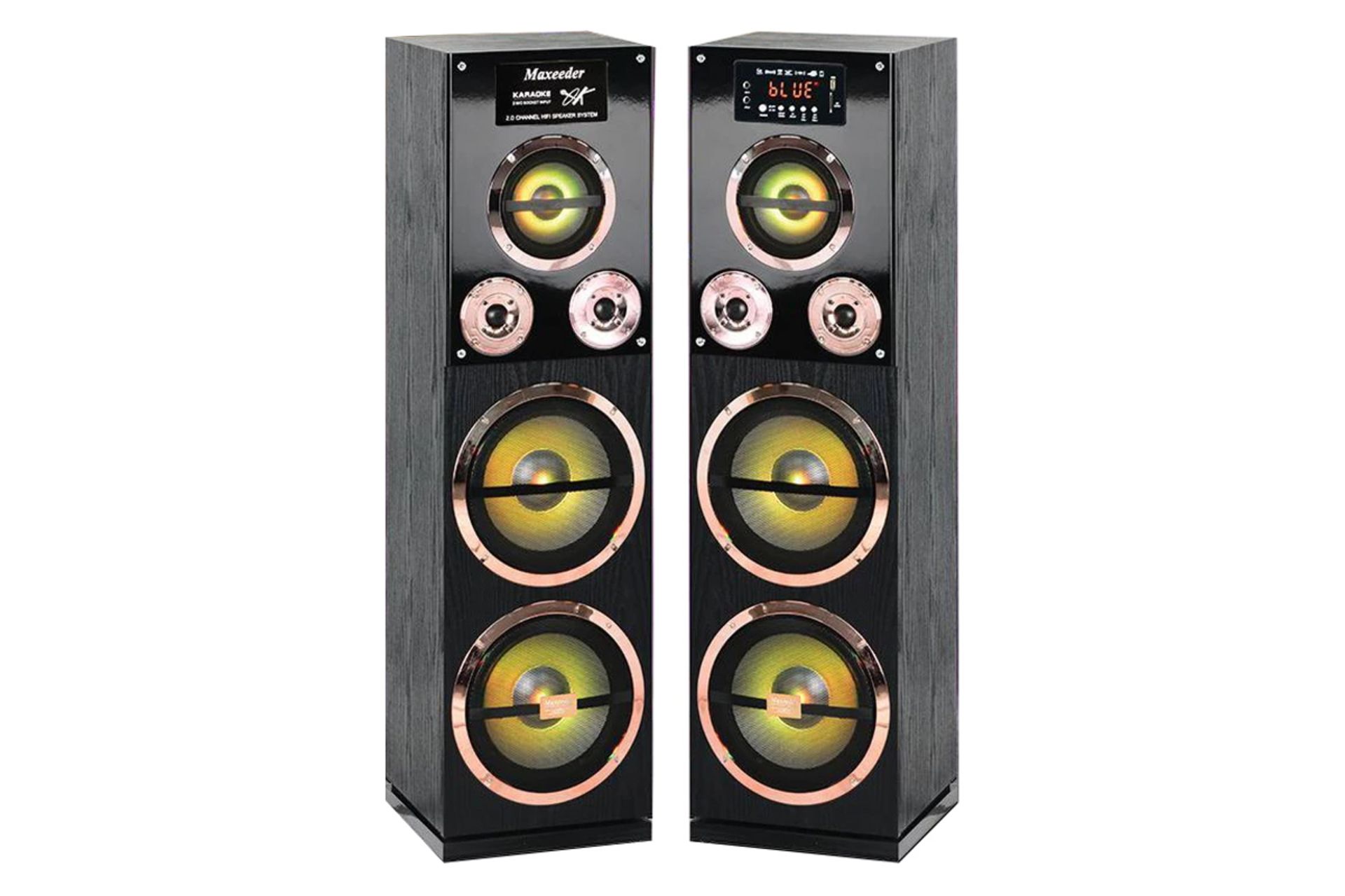 نمای جلو و نورپردازی اسپیکر مکسیدر MX-TS2102 CN51