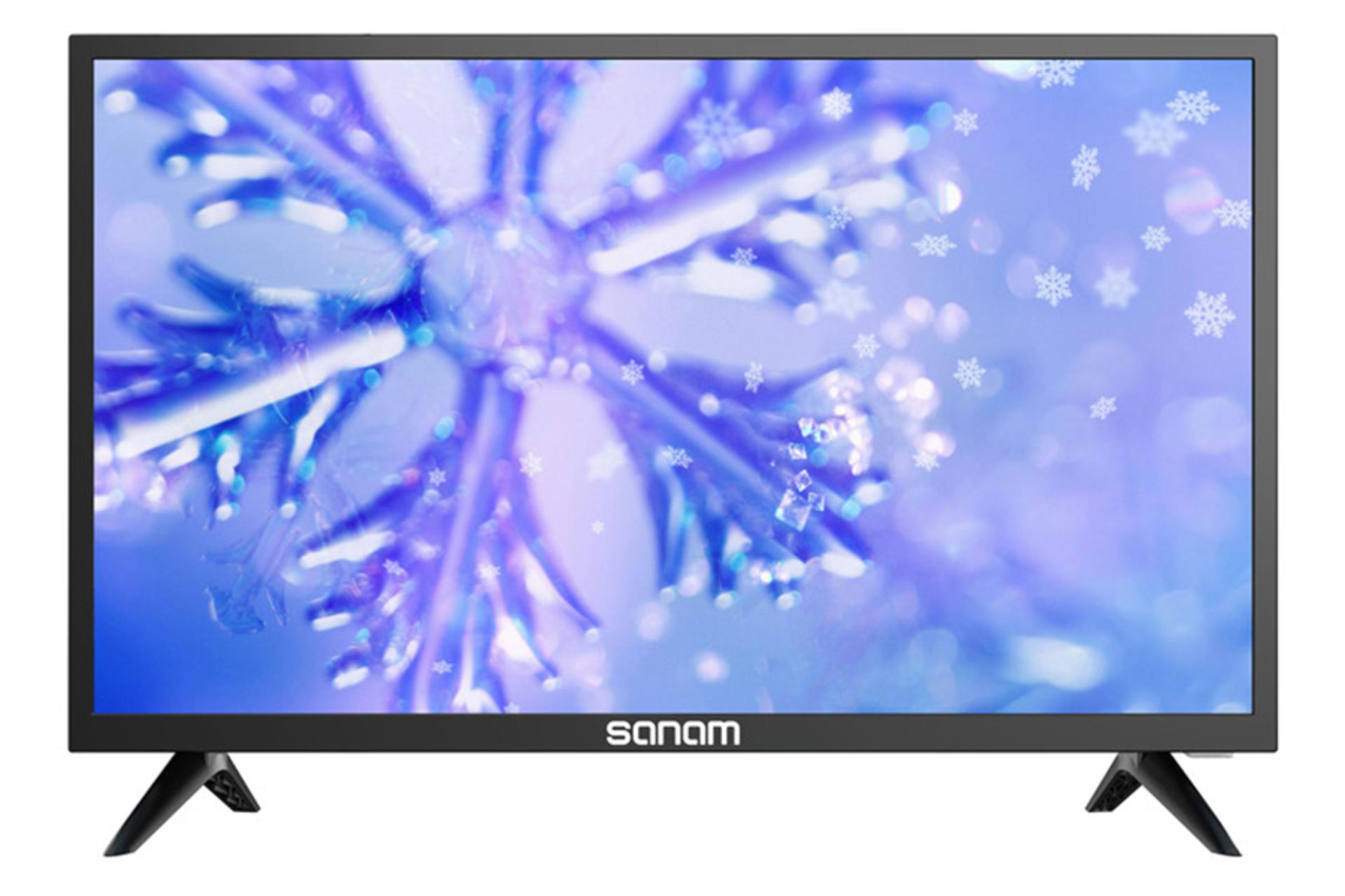 تلویزیون صنام SANAM SLE-24M112 نمای جلو صفحه نمایش روشن