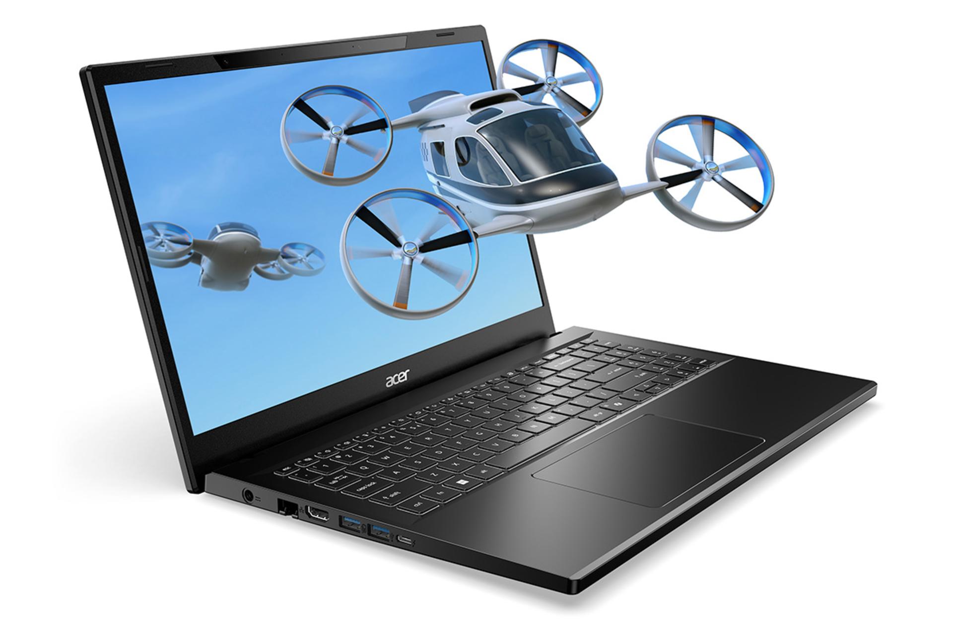 لپ تاپ ایسر Acer Aspire 3D 15 SpatialLabs Edition نمای چپ و درگاه ها