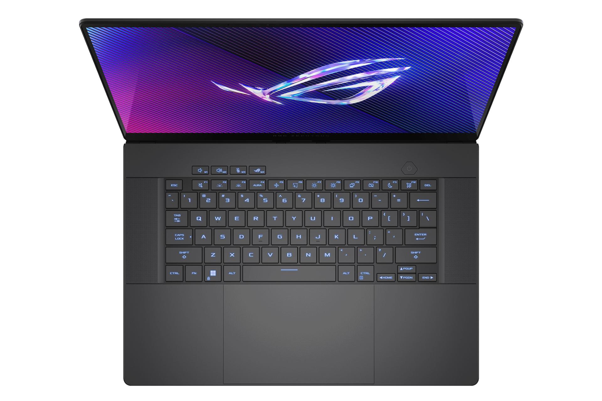 لپ تاپ ایسوس ASUS ROG Zephyrus G16 GU605 نمای بالا و کیبورد