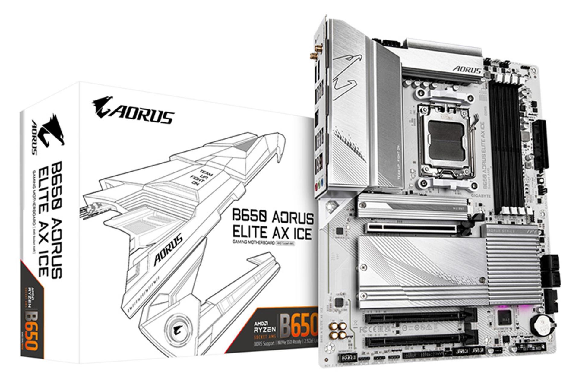 مادربرد گیگابایت GIGABYTE B650 AORUS ELITE AX ICE به همراه جعبه