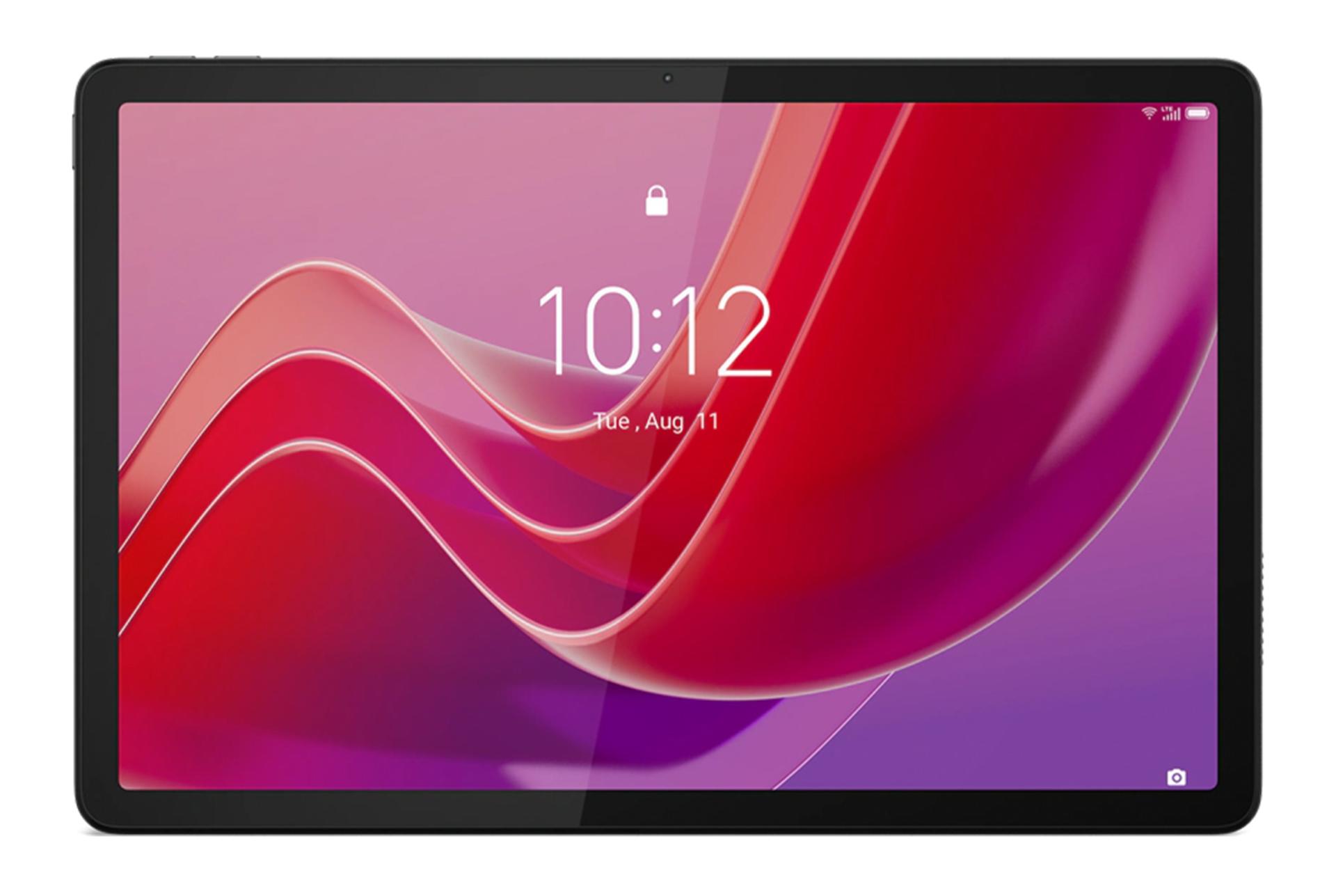 پنل جلوی تبلت تب M11 لنوو / Lenovo Tab M11 با صفحه نمایش روشن و نمایش دوربین سلفی رنگ خاکستری