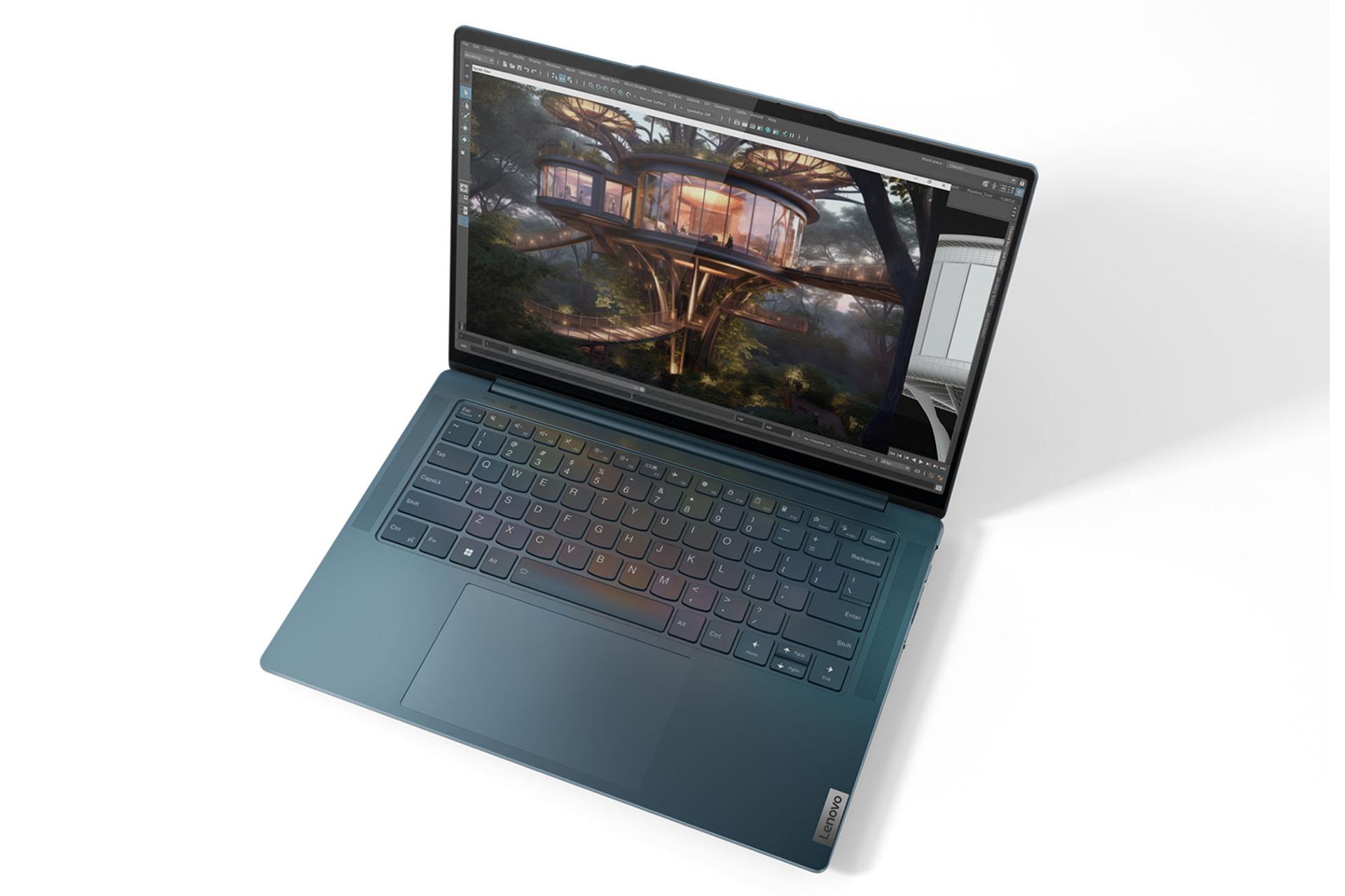 لپ تاپ لنوو Lenovo Yoga Pro 7 Gen 9 نمای بالا و راست