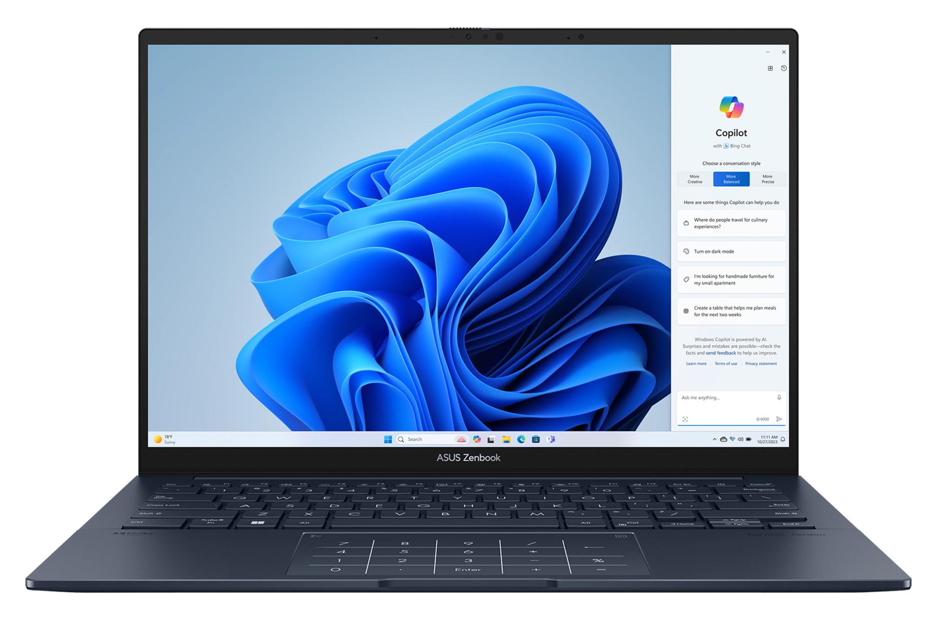 لپ تاپ ایسوس ASUS Zenbook 14 OLED UX3405MA نمای جلو