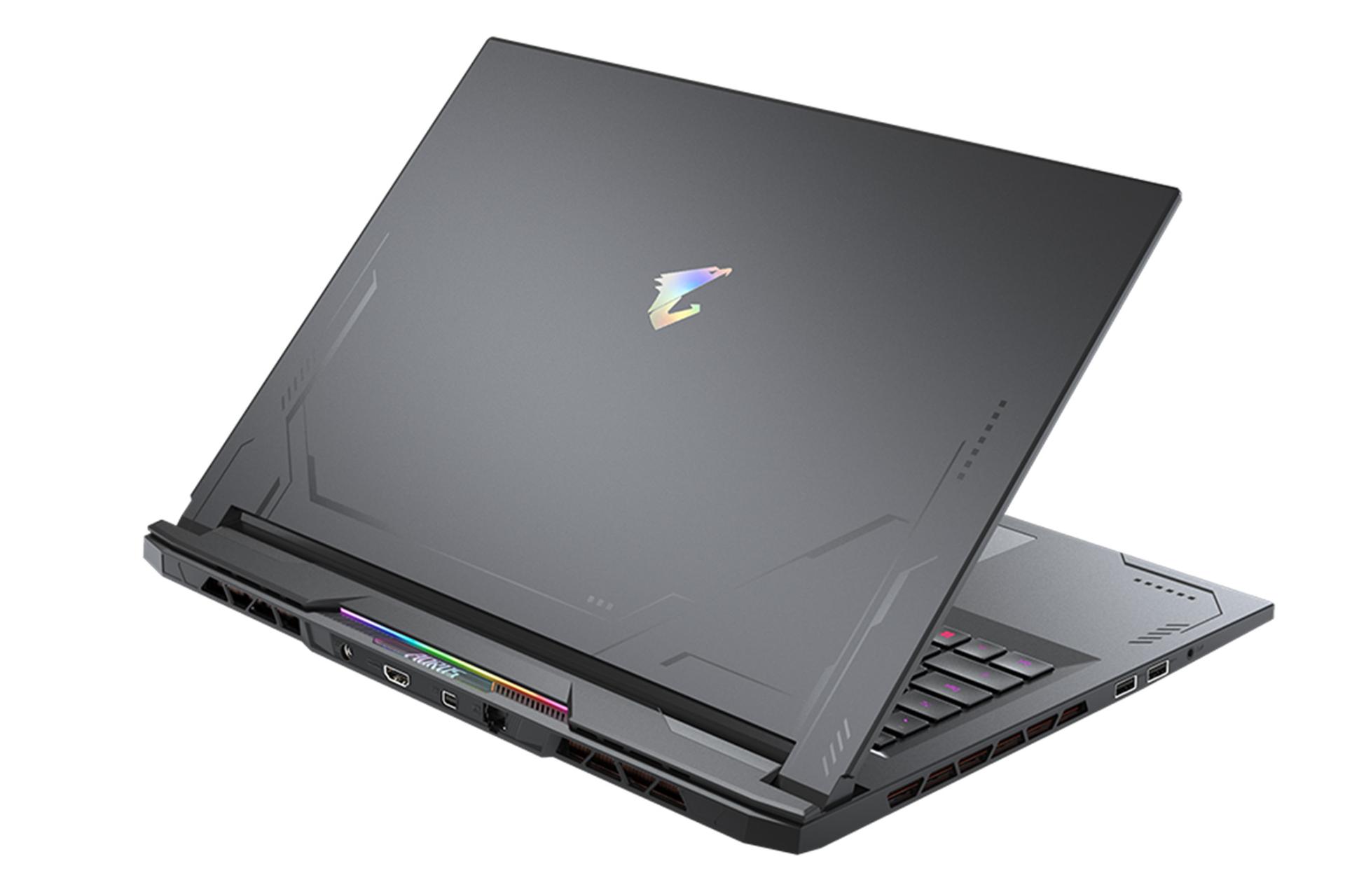 لپ تاپ گیگابایت GIGABYTE Aorus 17X AZG نمای پشت و درگاه ها رنگ مشکی