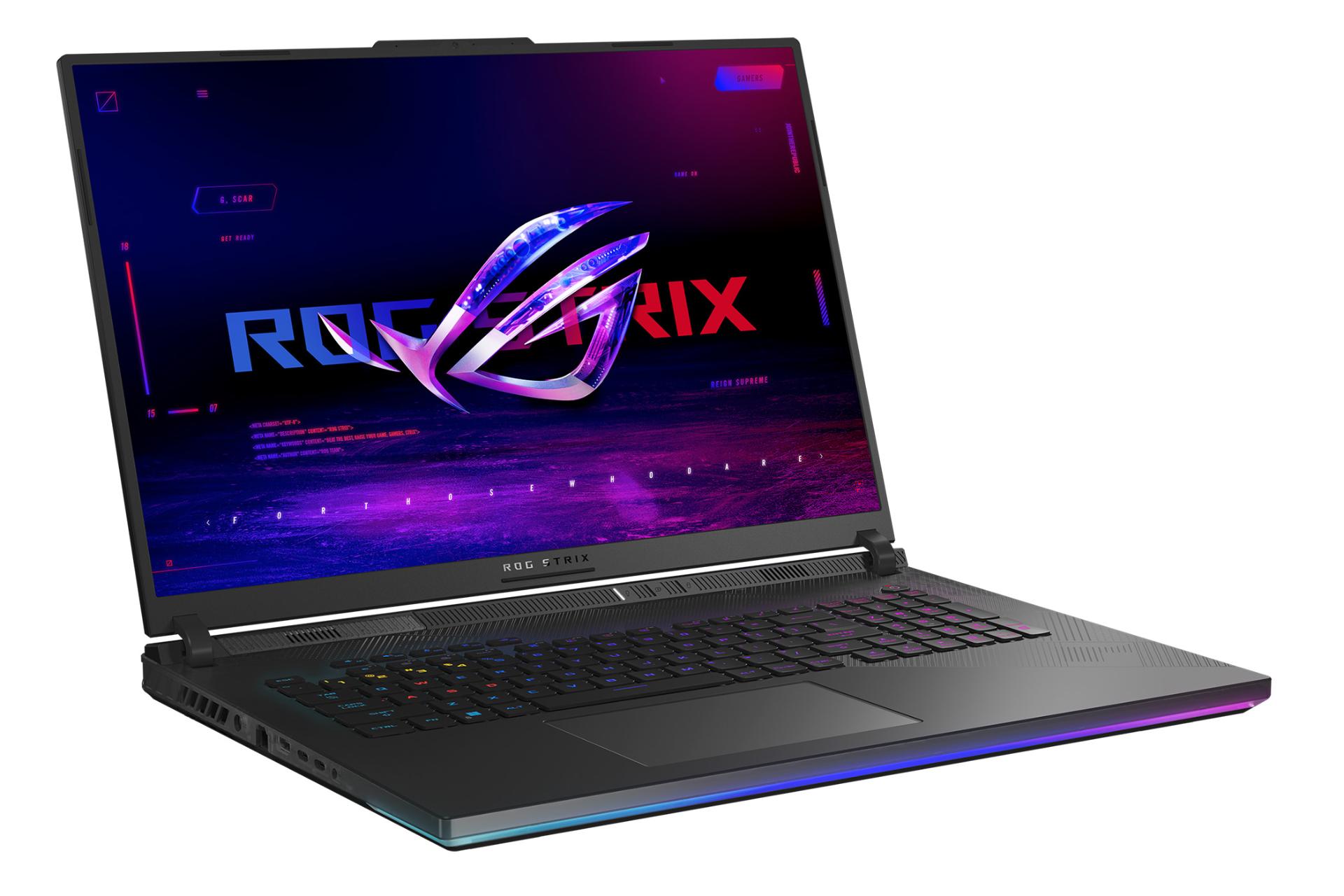 لپ تاپ ایسوس ASUS ROG Strix SCAR 18 G834 نمای چپ صفحه نمایش