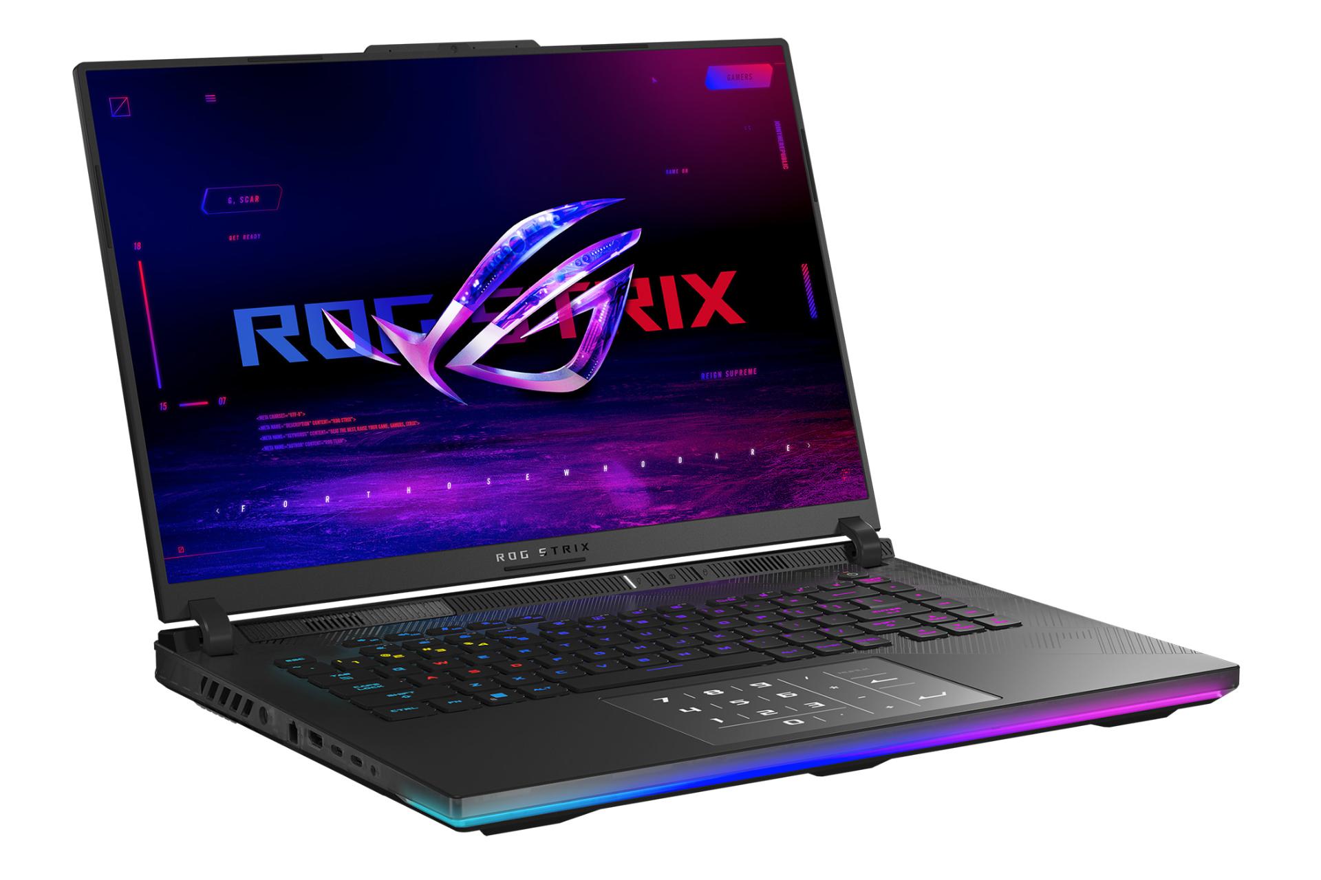 لپ تاپ ایسوس ASUS ROG Strix SCAR 16 G634 نمای چپ صفحه نمایش