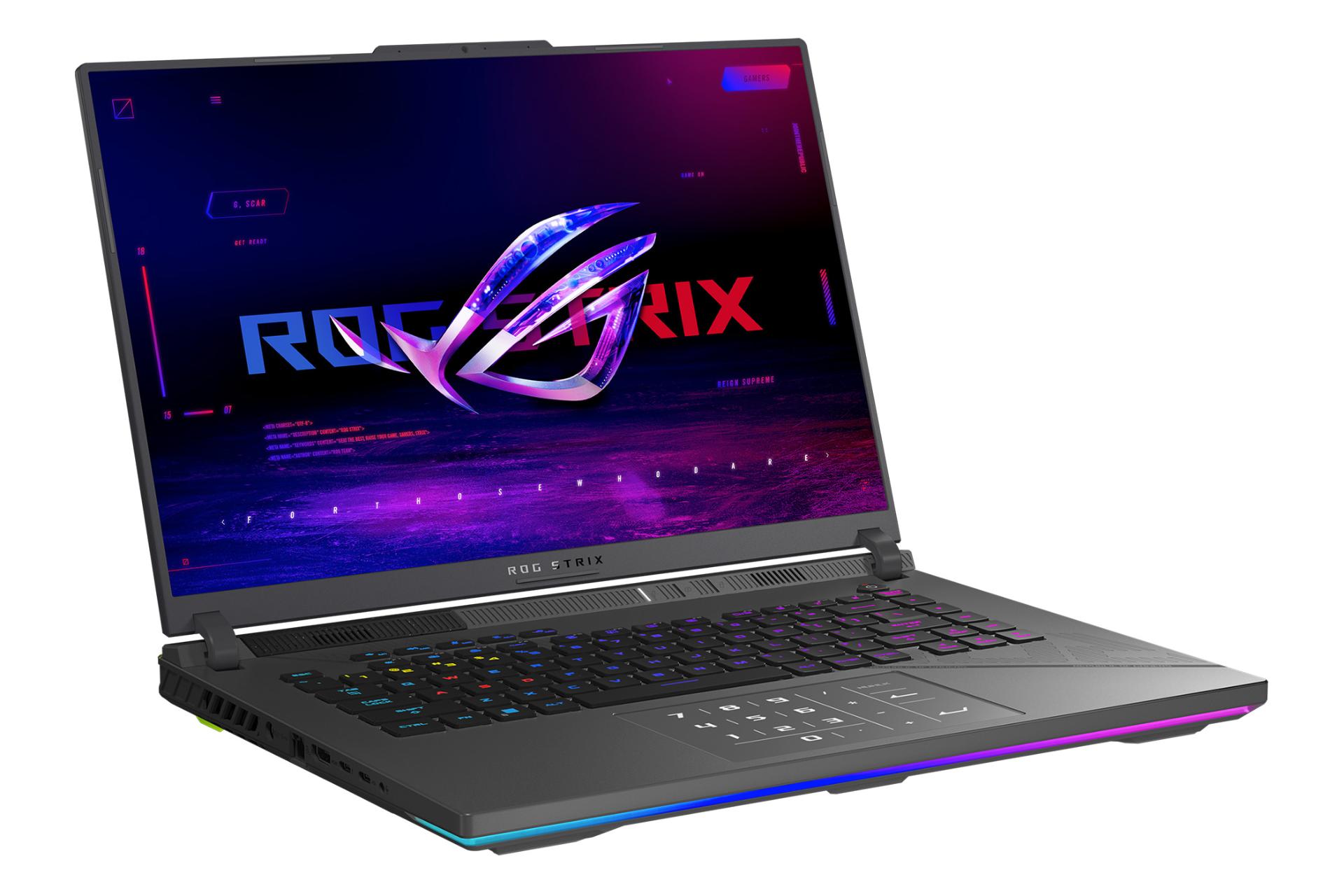 لپ تاپ ایسوس ASUS ROG Strix G16 G614 نمای چپ صفحه نمایش