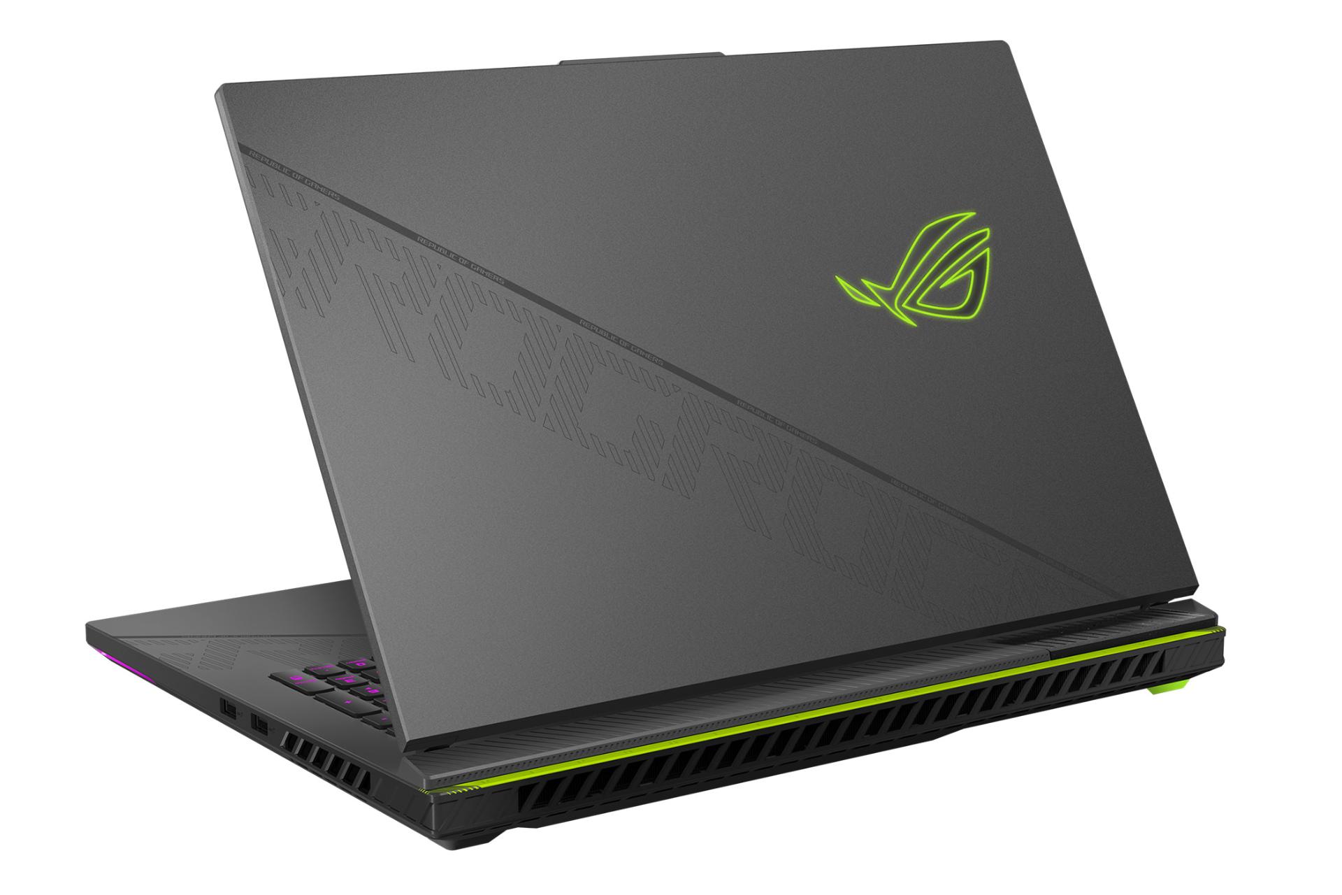 لپ تاپ ایسوس ASUS ROG Strix G18 G814 نمای پشت رنگ مشکی