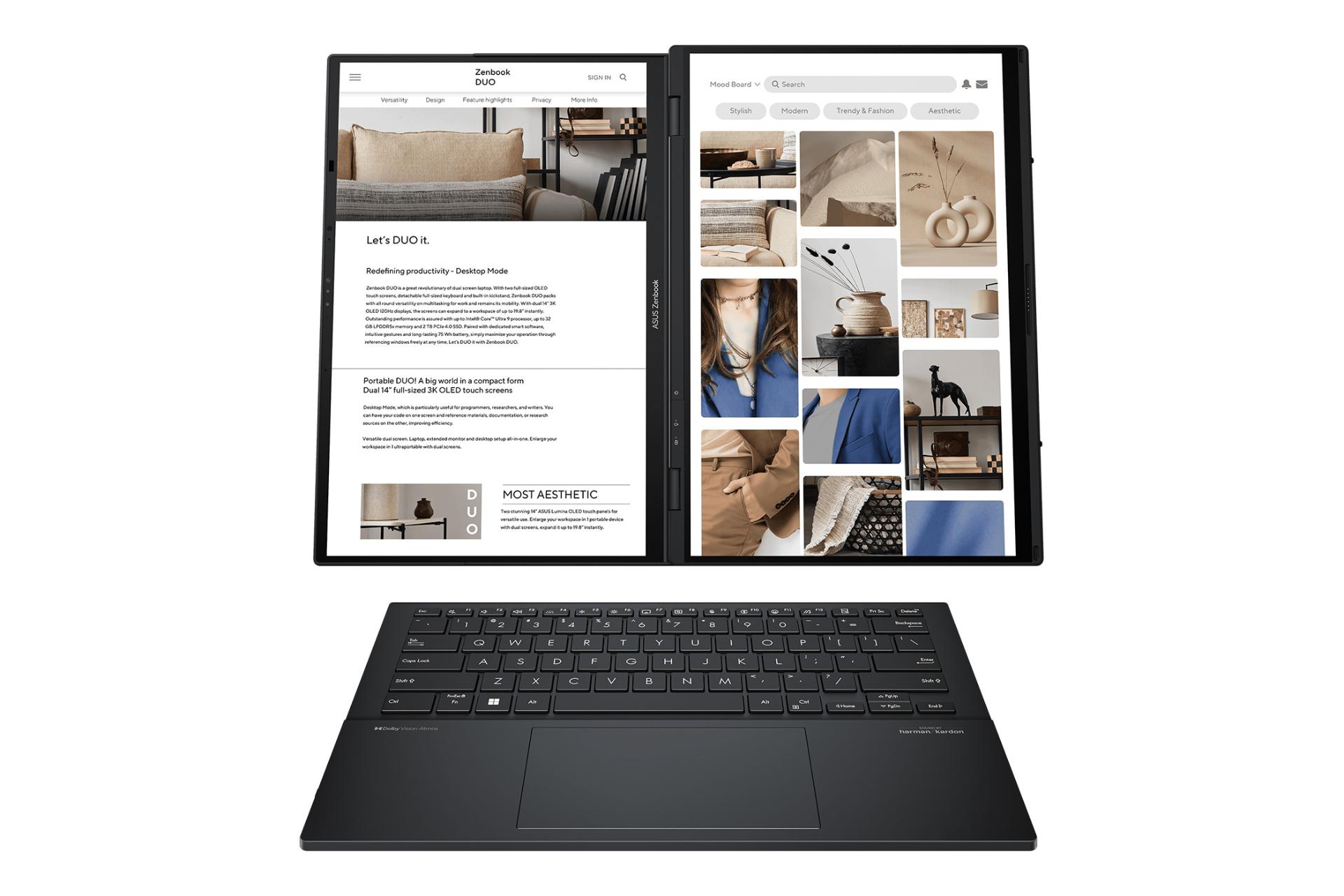 لپ تاپ ایسوس ASUS Zenbook DUO UX8406 نمای جلو کیبورد جدا شده