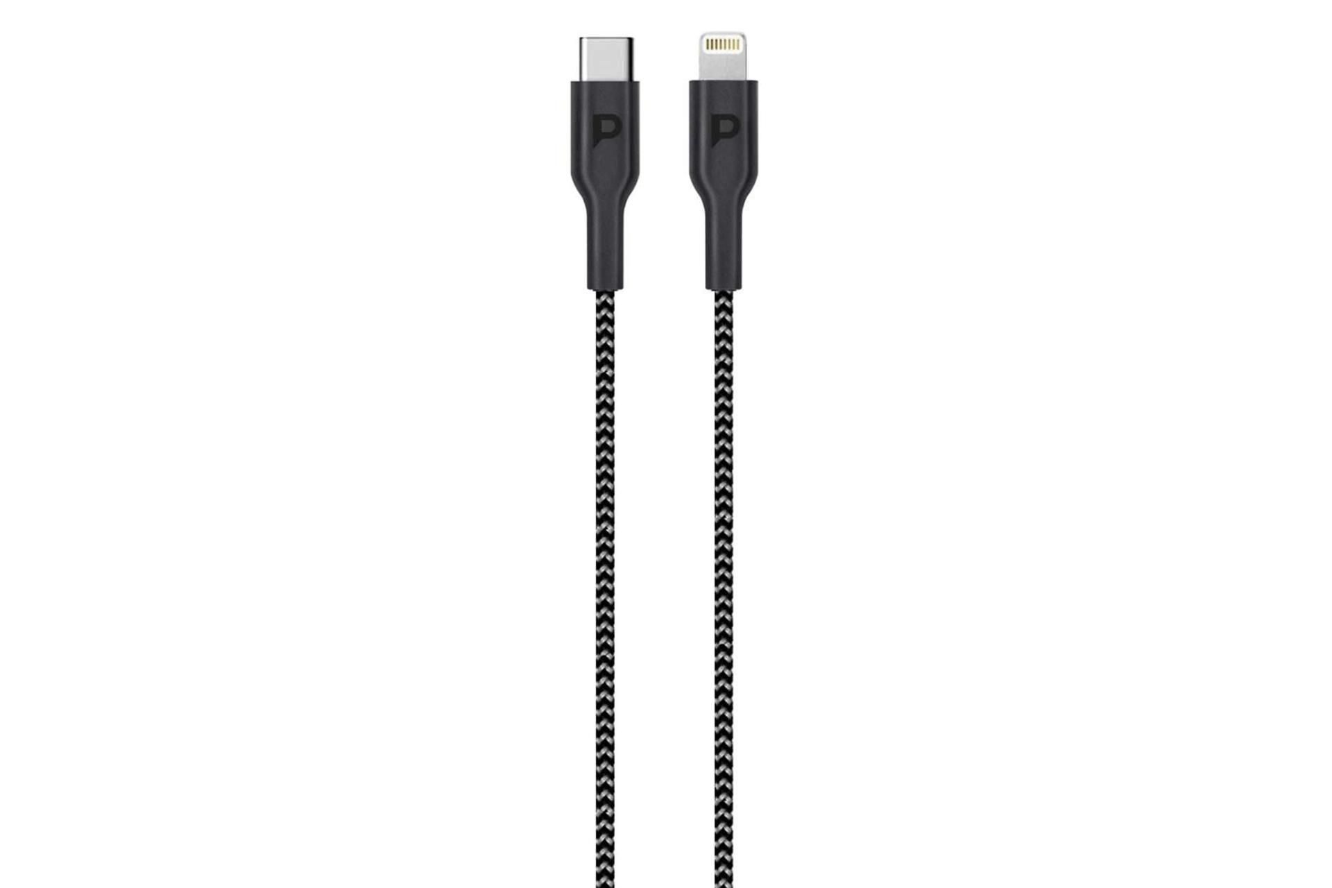 کابل شارژ USB پاورولوجی Type-C به Lightning مدل P23BRCL2 با طول 2 متر