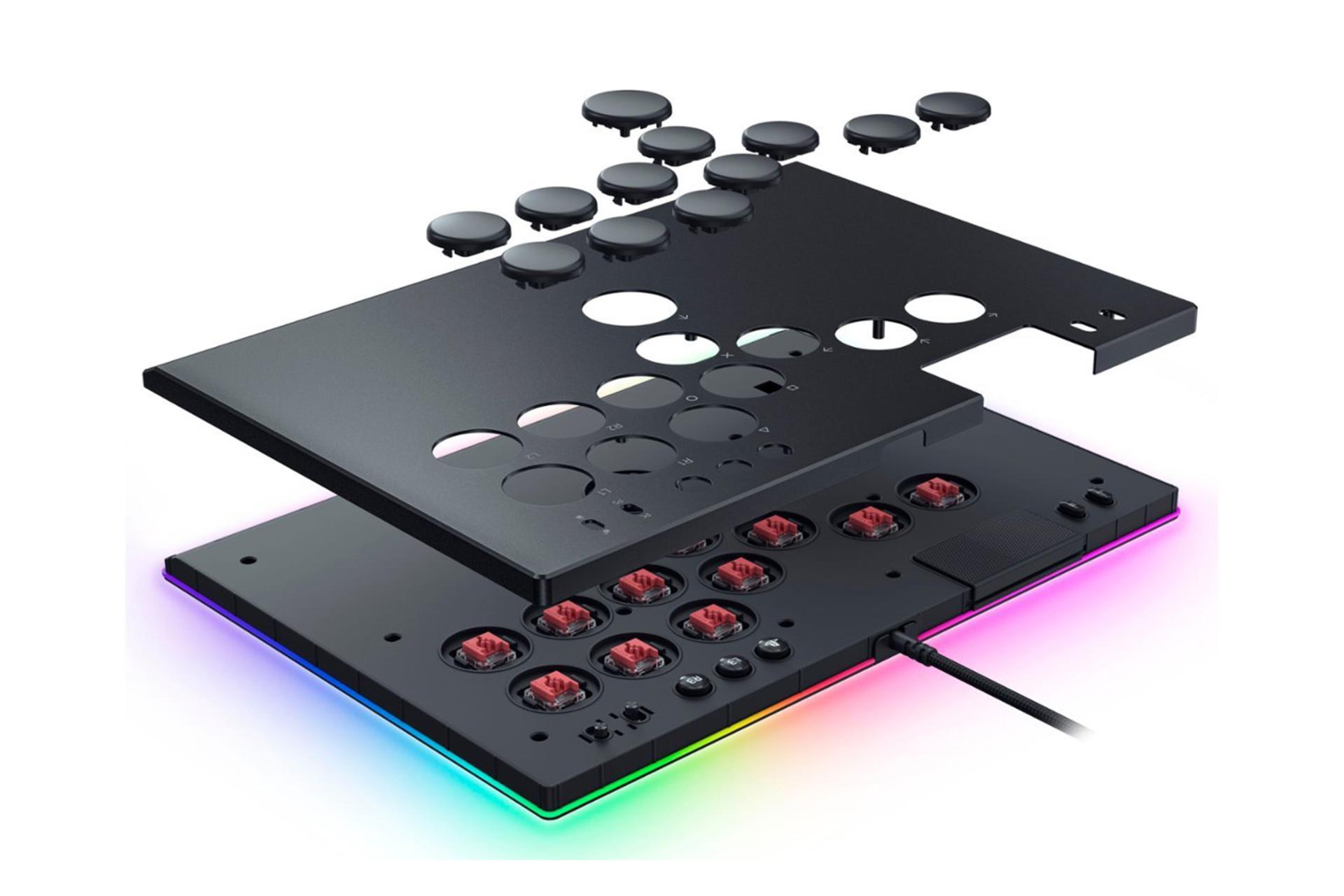 پوشش آلومینیومی جدا شونده در بالای دسته بازی ریزر Razer Kitsune