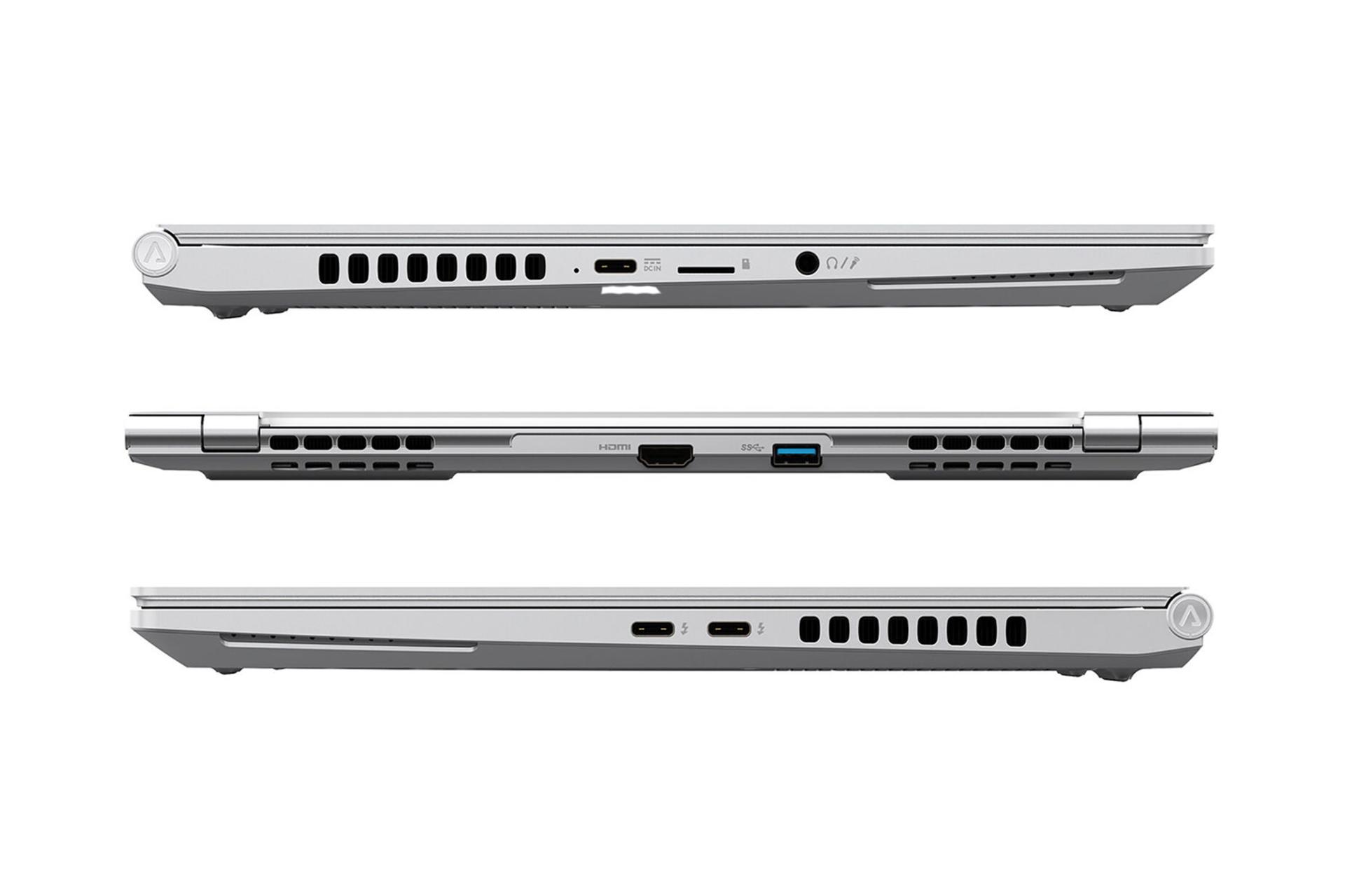 لپ تاپ گیگابایت GIGABYTE AERO 14 OLED 2023 درگاه های جانبی و پشتی