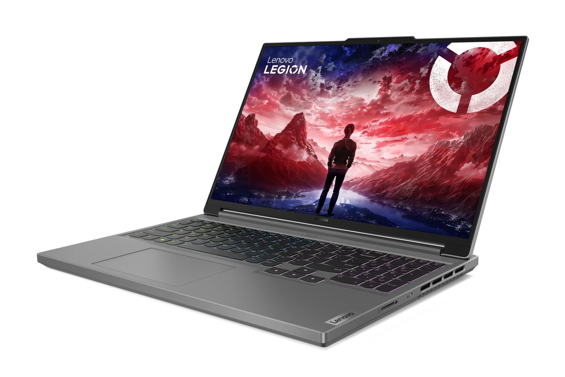 نمای نیمرخ سمت راست لپ تاپ Legion Slim 5 لنوو با نمایش درگاه‌ها منافذ هوای سمت راست