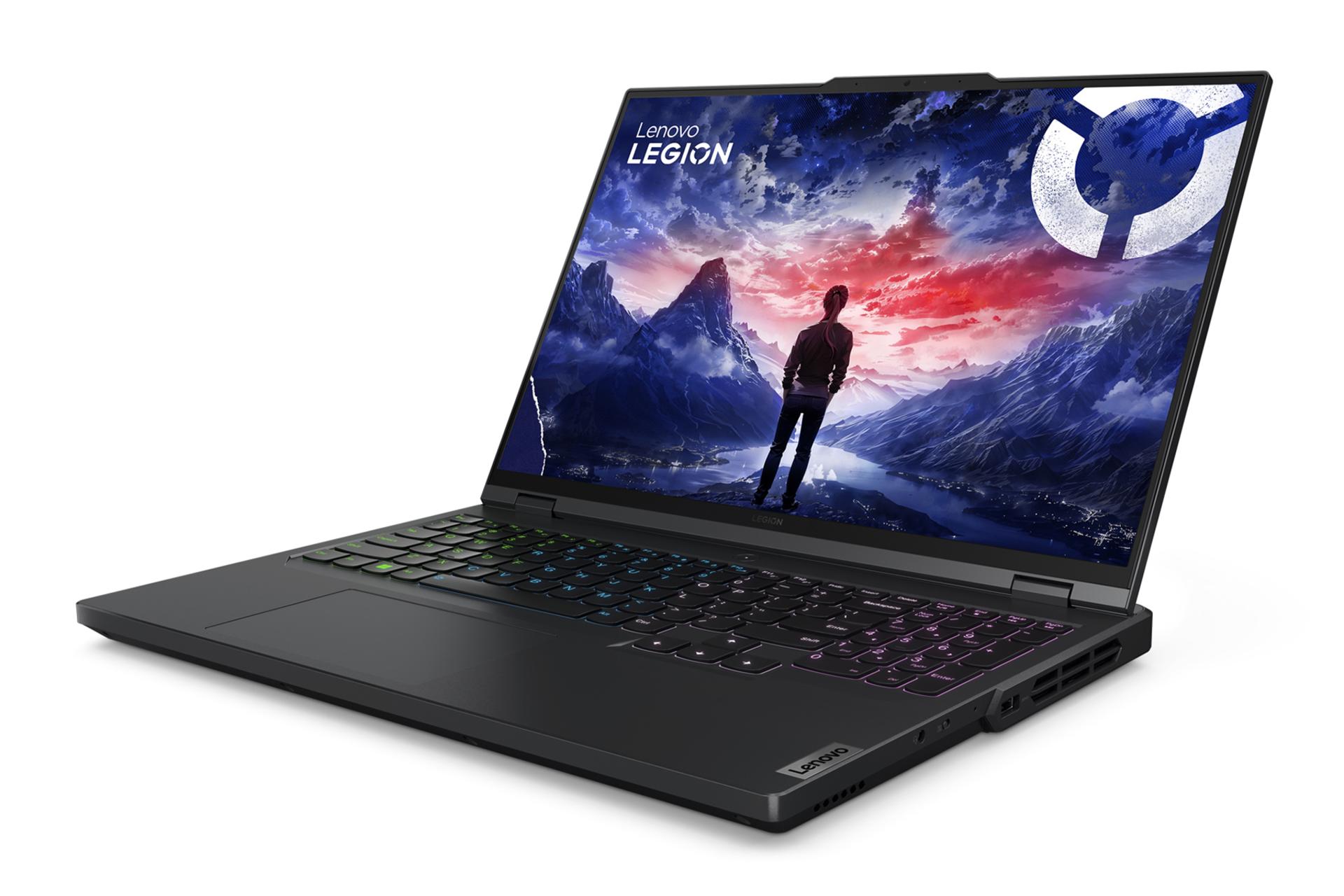 نمای نیمرخ سمت راست لپ تاپ Legion Pro 5i لنوو با نمایش درگاه‌ها و خروجی هوای گرم لبه سمت راست