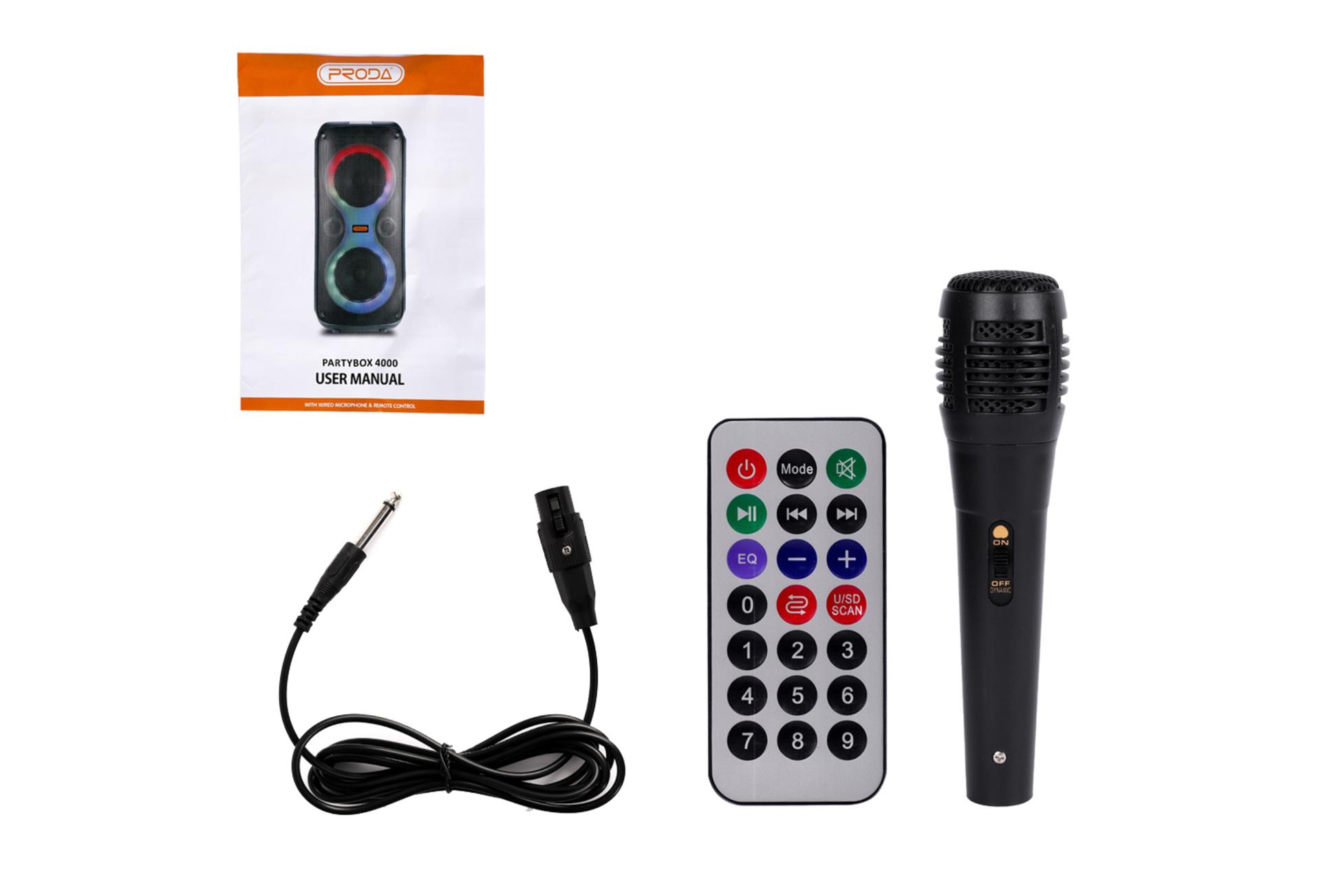 اقلام همراه اسپیکر پرودا Party Box 4000