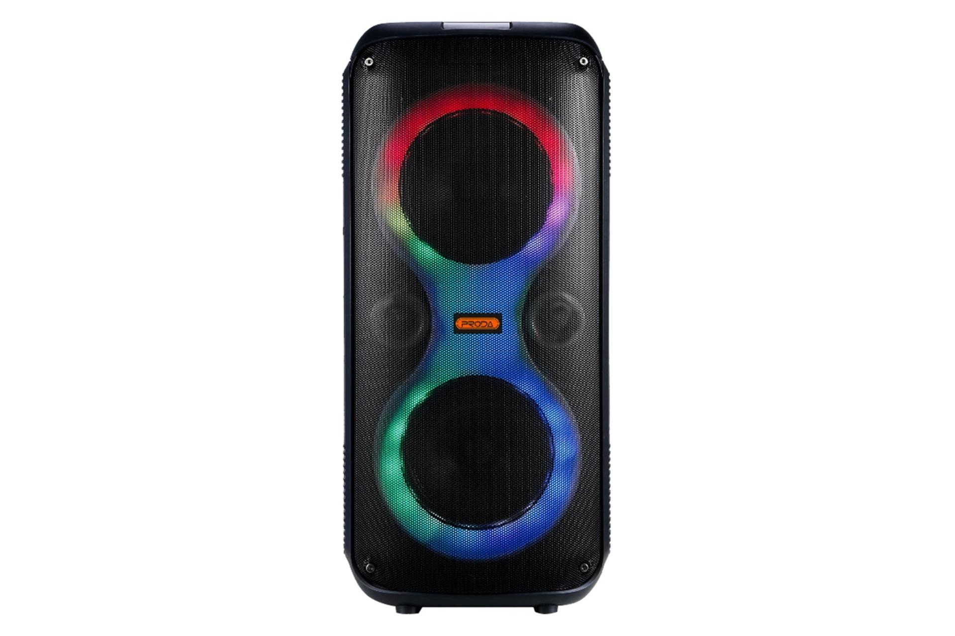 نمای جلو و نورپردازی اسپیکر پرودا Party Box 4000
