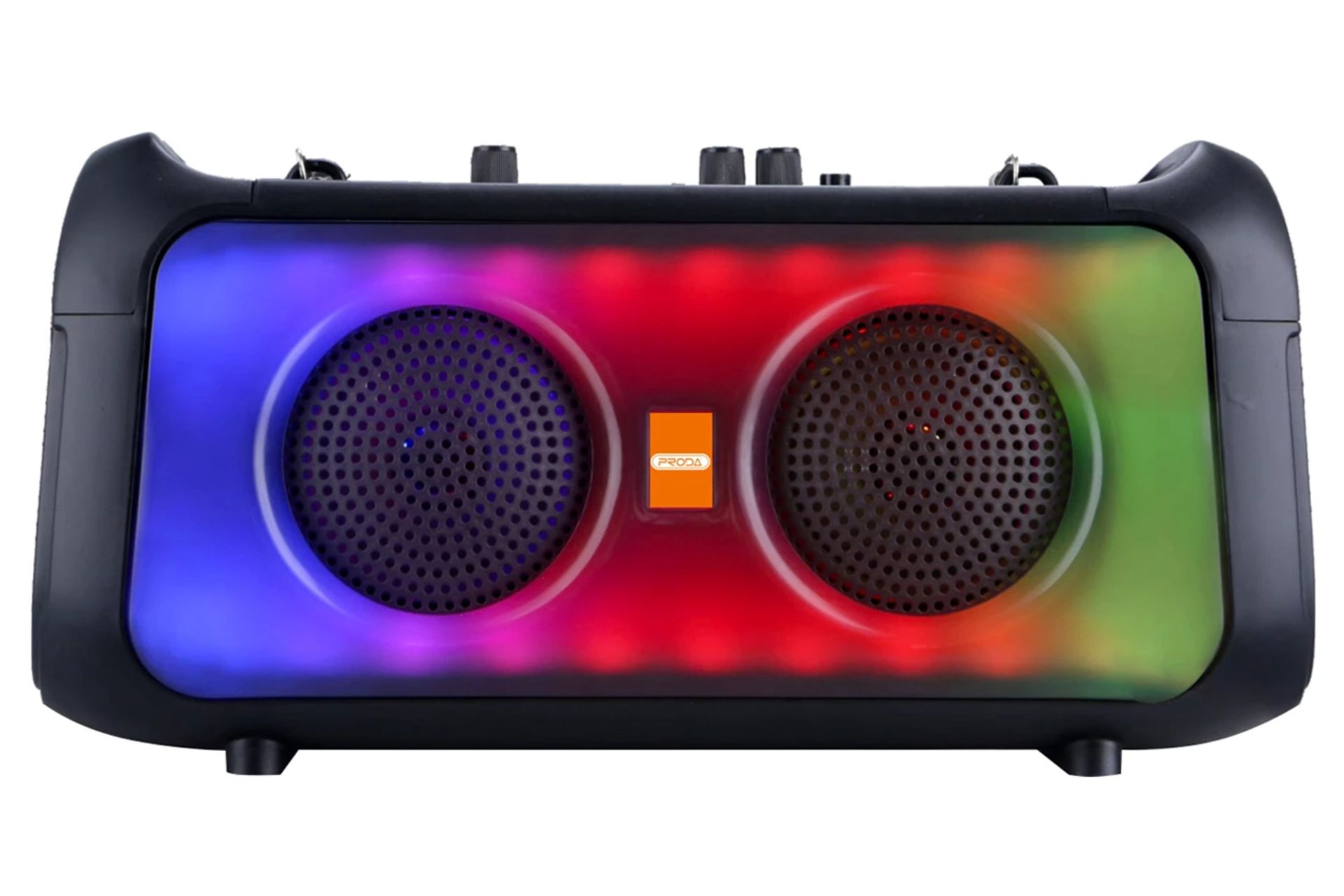 نمای جلو و نورپردازی اسپیکر پرودا BOM BOX 200
