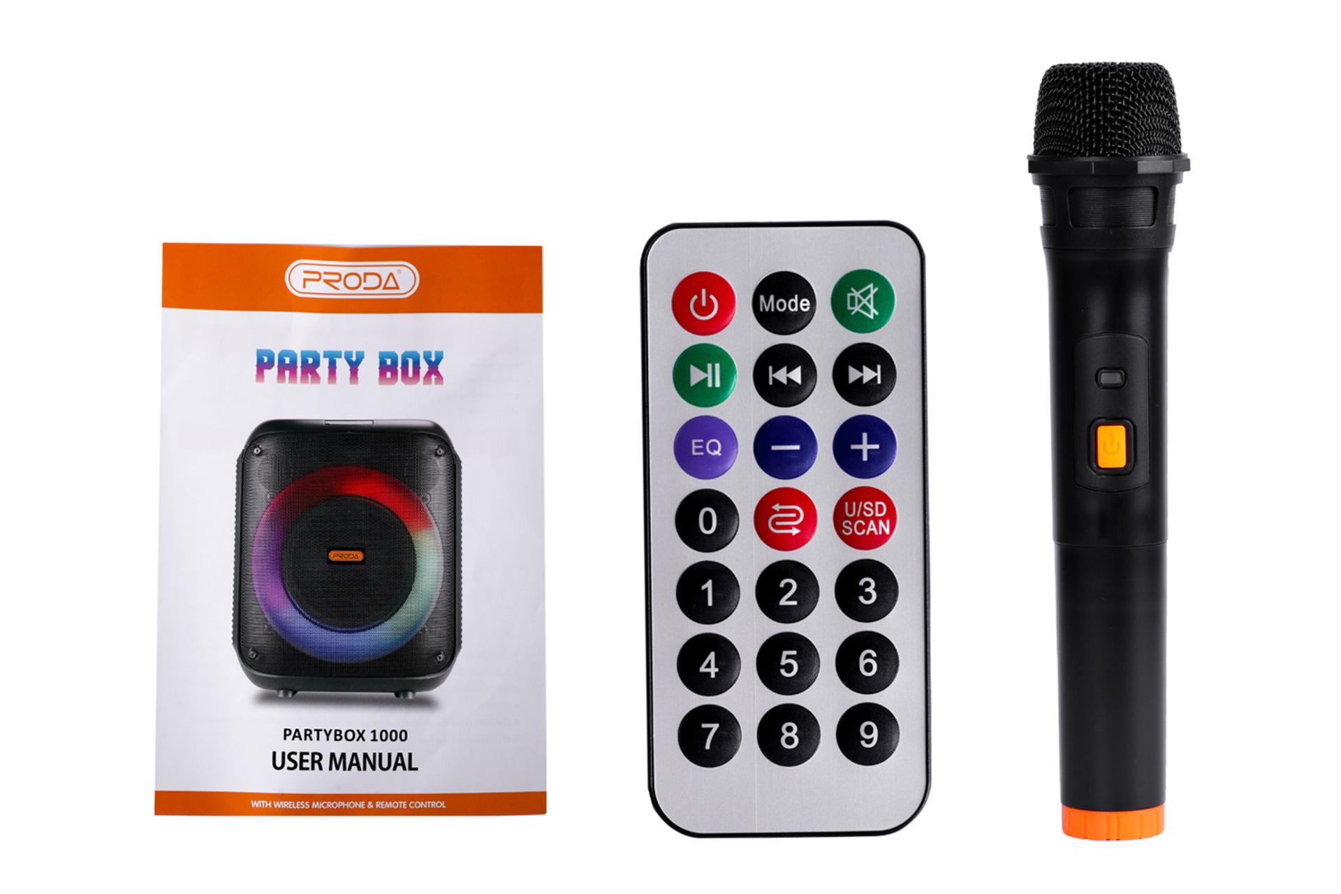 اقلام همراه اسپیکر پرودا Party Box 1000