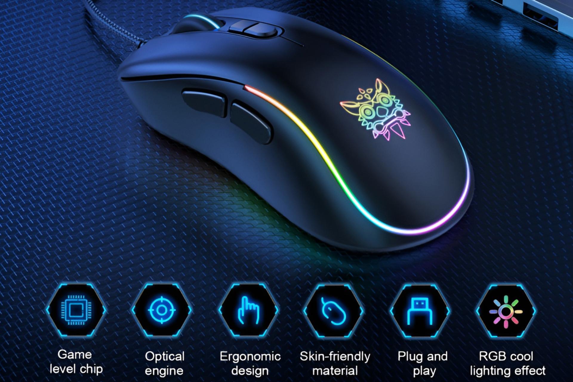 نمای کناری ماوس اونیکوما Onikuma CW907