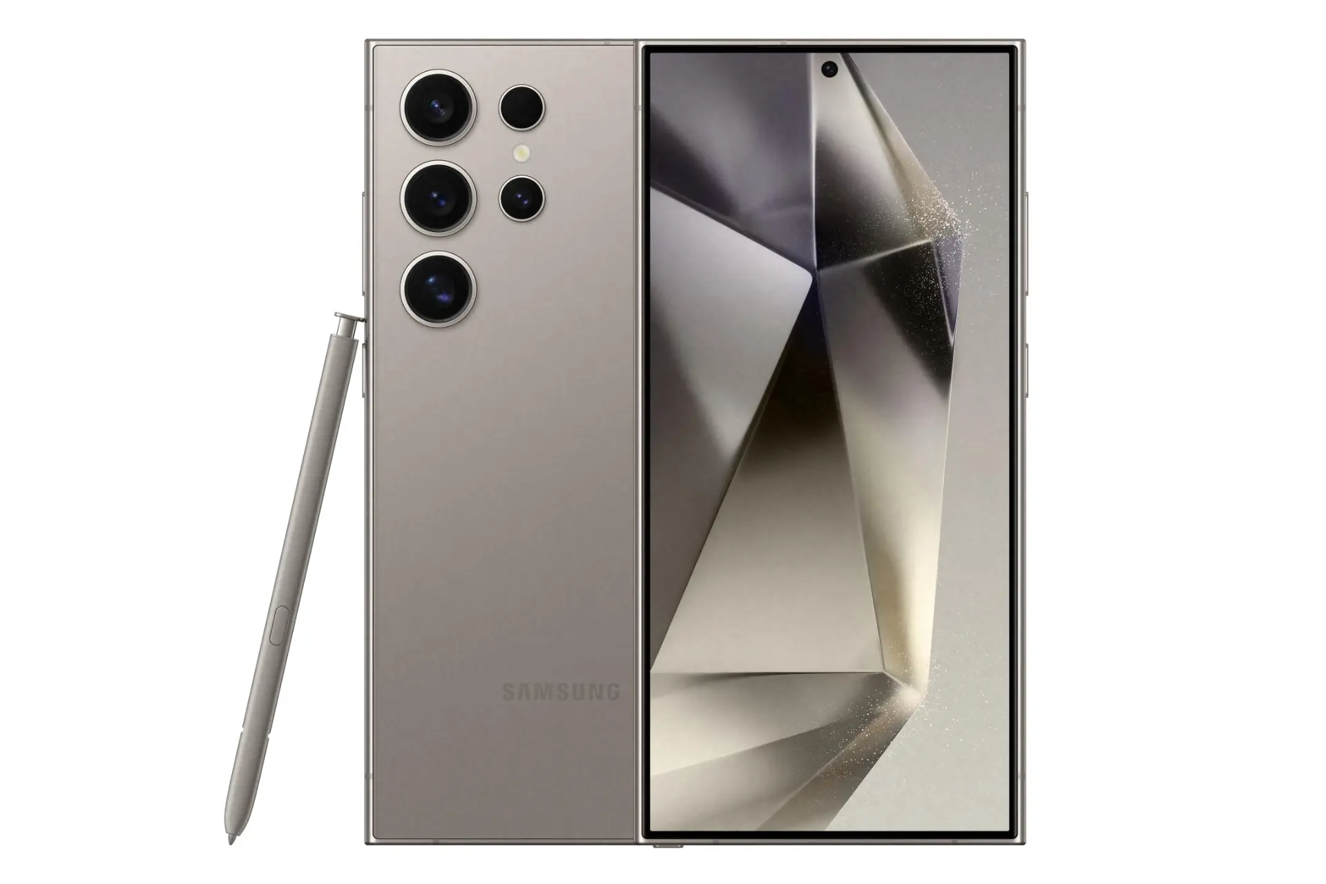 پنل جلو و پشت گوشی موبایل گلکسی اس 24 اولترا سامسونگ خاکستری / Samsung Galaxy S24 Ultra
