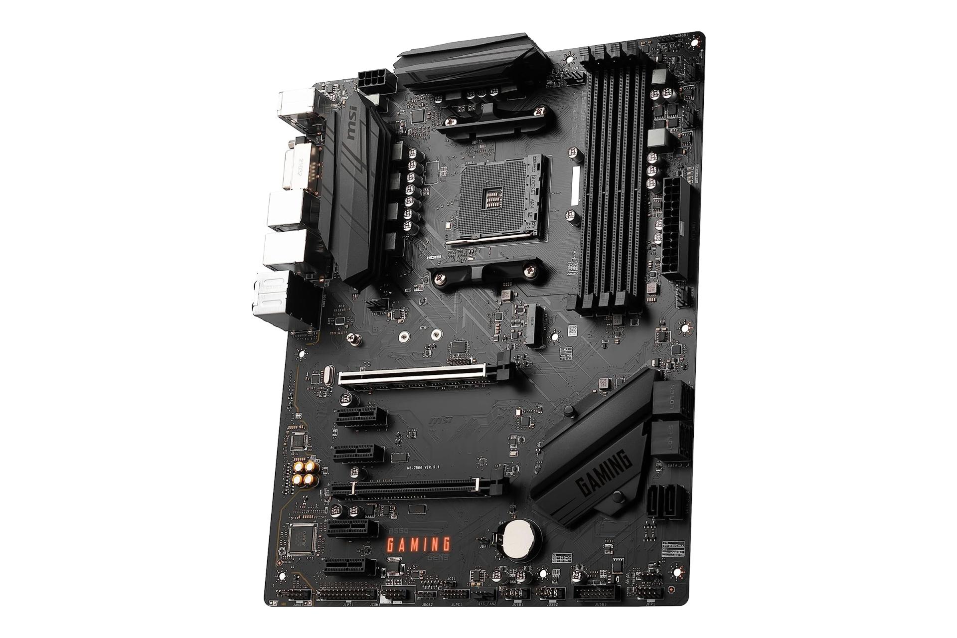 نمای کناری مادربرد ام اس آی MSI B550 GAMING GEN3
