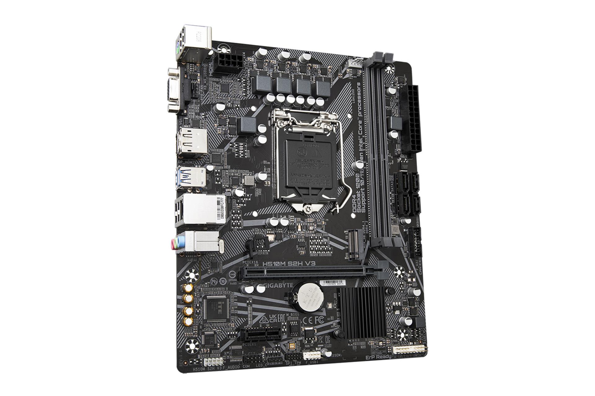 نمای کناری مادربرد گیگابایت GIGABYTE H510M S2H V3 (rev. 1.0)