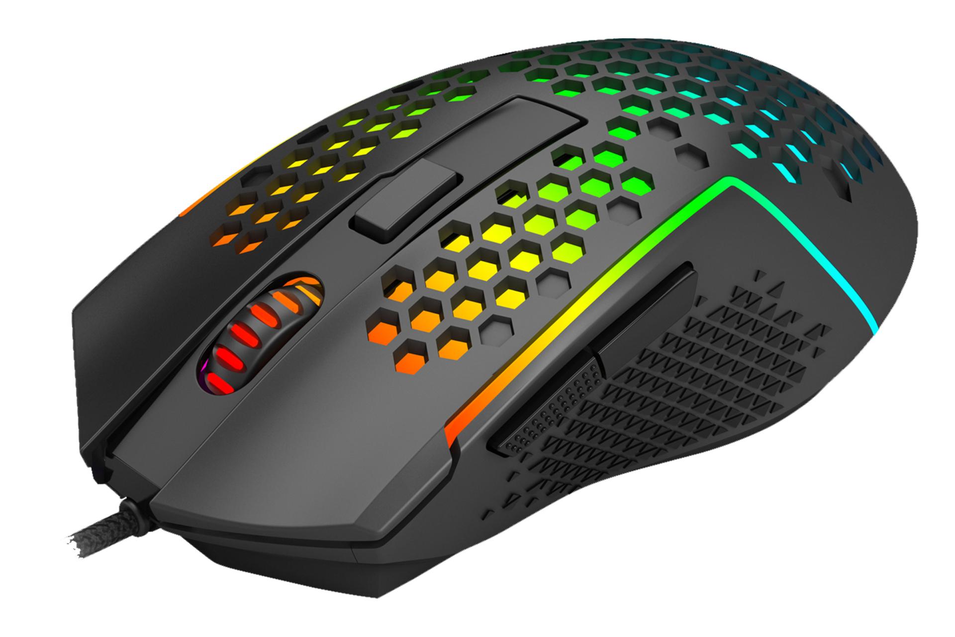 نمای کناری ماوس ردراگون Redragon M987-K و محل اتصال کابل