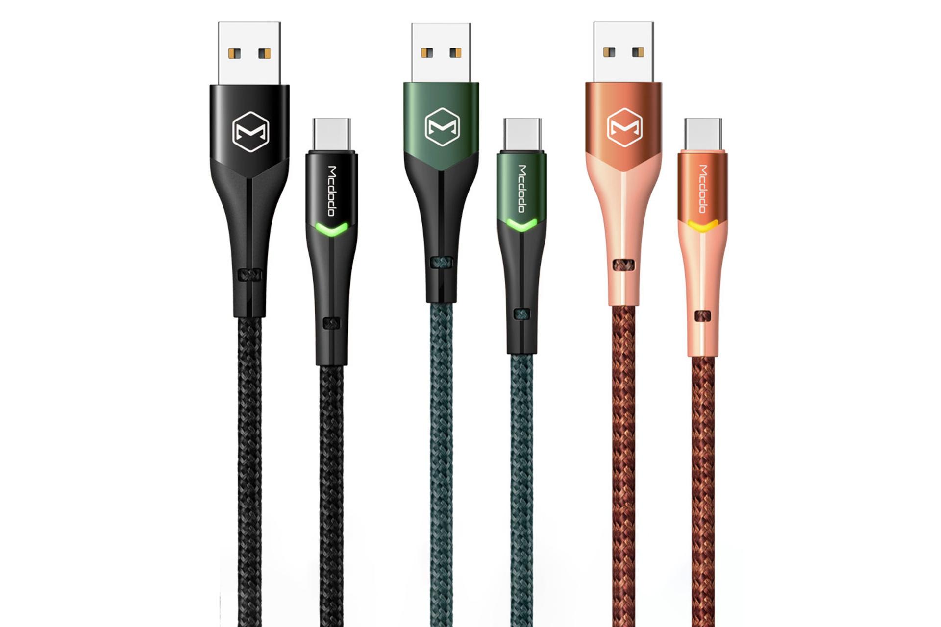 رنگ بندی کابل شارژ USB مک دودو Type-A به Type-C مدل CA-7960 با طول 1 متر