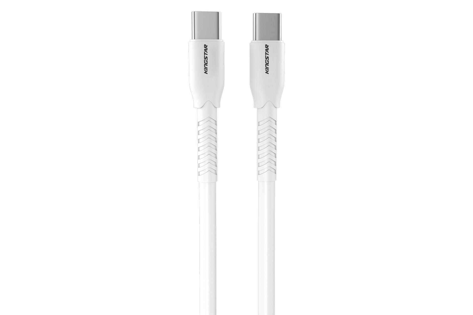 کابل شارژ USB کینگ استار Type-C به Type-C مدل K241C با طول 1.1 متر سفید