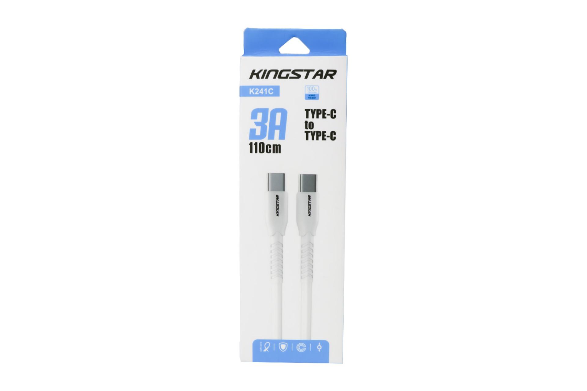 جعبه کابل شارژ USB کینگ استار Type-C به Type-C مدل K241C با طول 1.1 متر