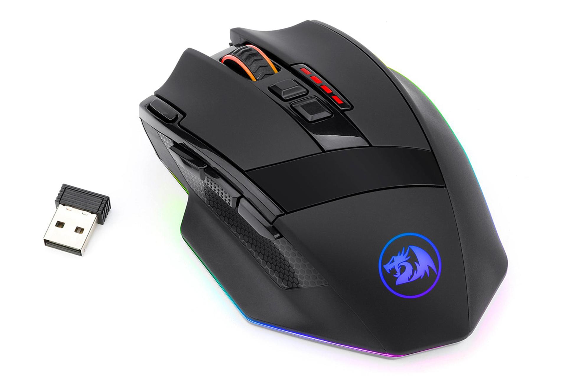 نمای بالای ماوس ردراگون Redragon Sniper Pro M801P به همراه دانگل بی سیم