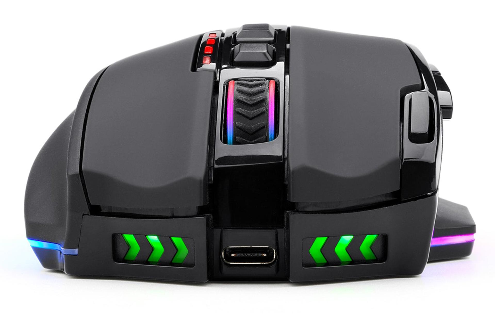 نمای جلوی ماوس ردراگون Redragon Sniper Pro M801P و درگاه اتصال کابل