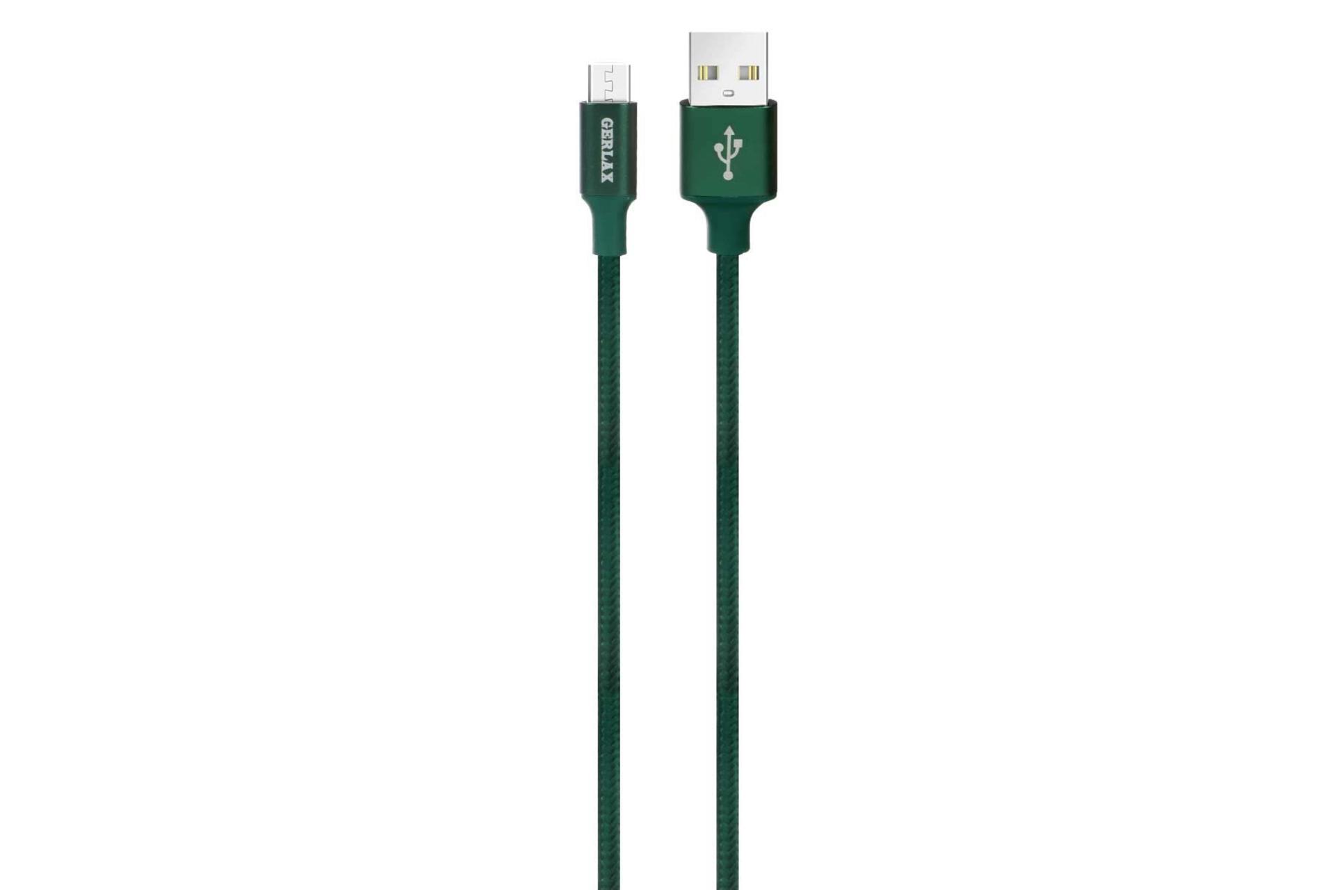 کابل شارژ USB جرلکس Type-A به Micro-USB مدل D2 با طول 1 متر سبز