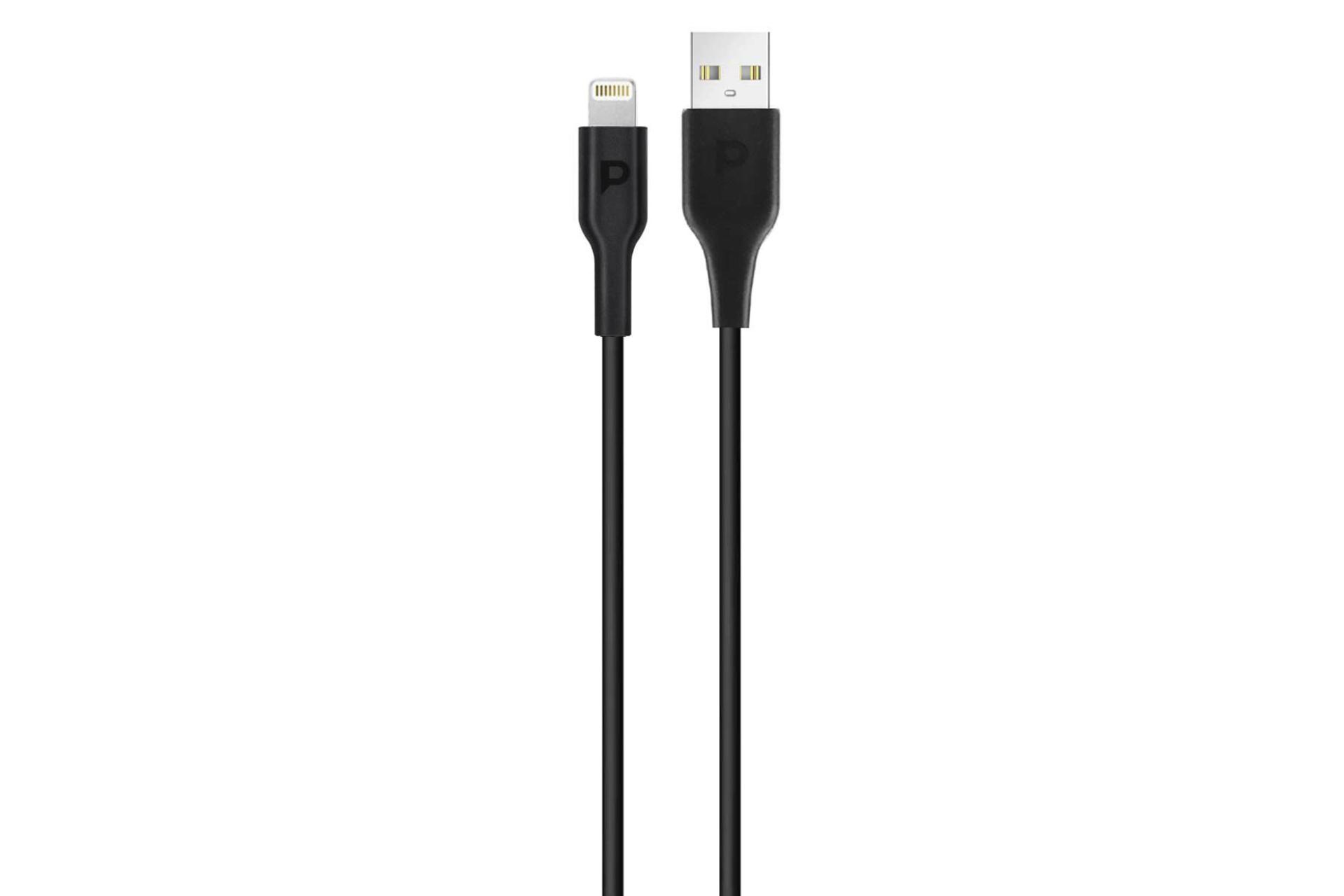 کابل شارژ USB پاورولوجی Type-A به Lightning مدل PWATL1M با طول 1.2 متر مشکی