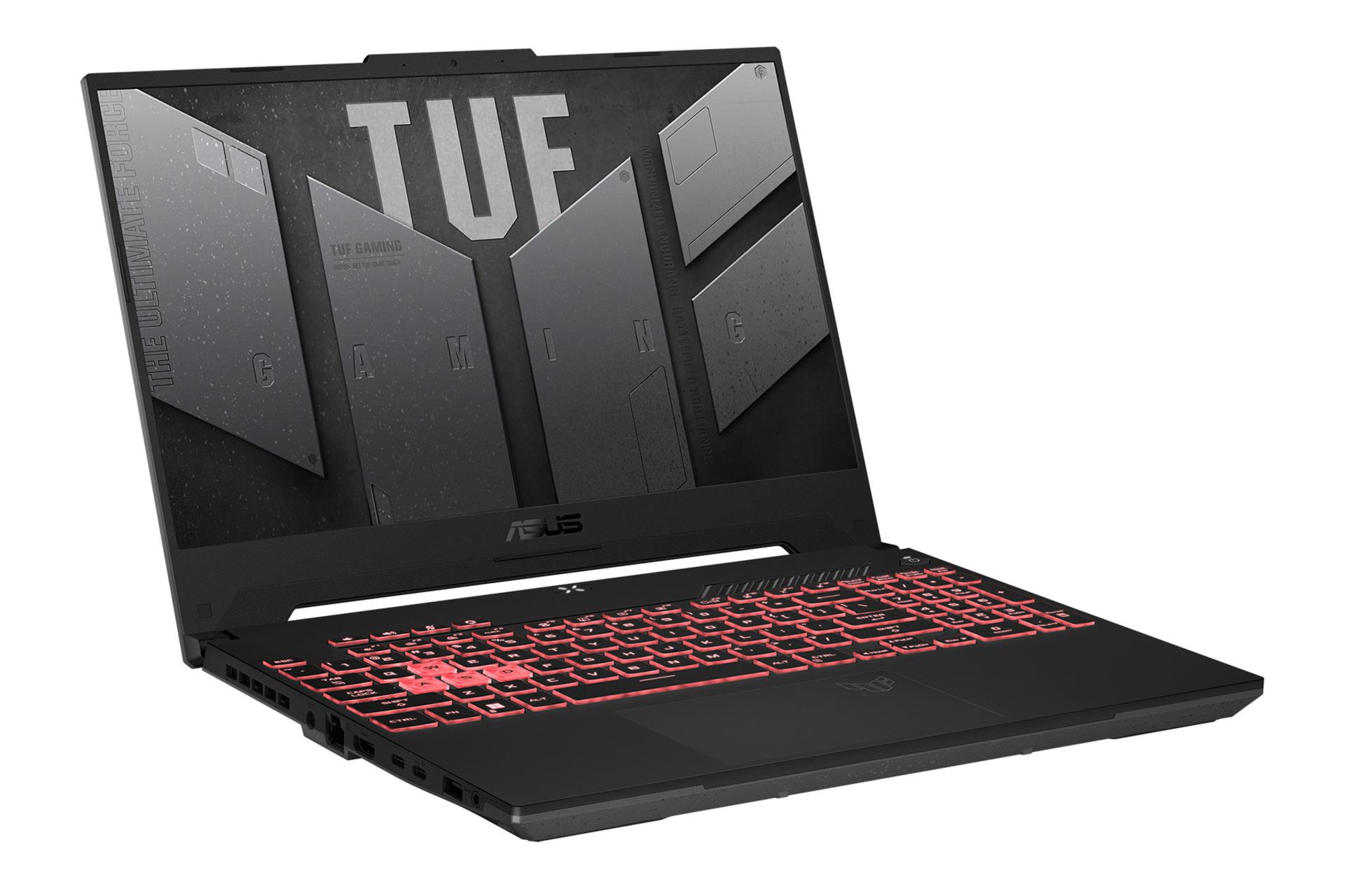 لپ تاپ ایسوس ASUS TUF Gaming A15 FA507RR نمای چپ صفحه نمایش