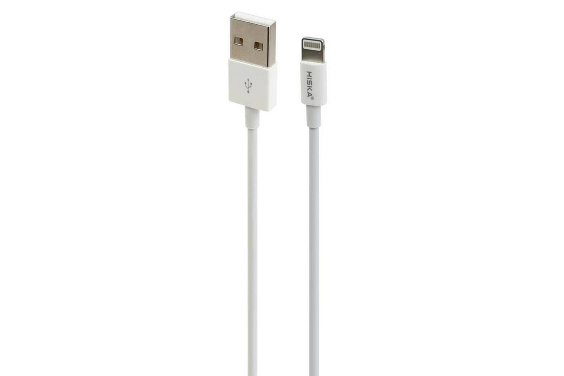 کابل شارژ USB هیسکا Type-A به Lightning مدل LX-726R با طول 1 متر سفید