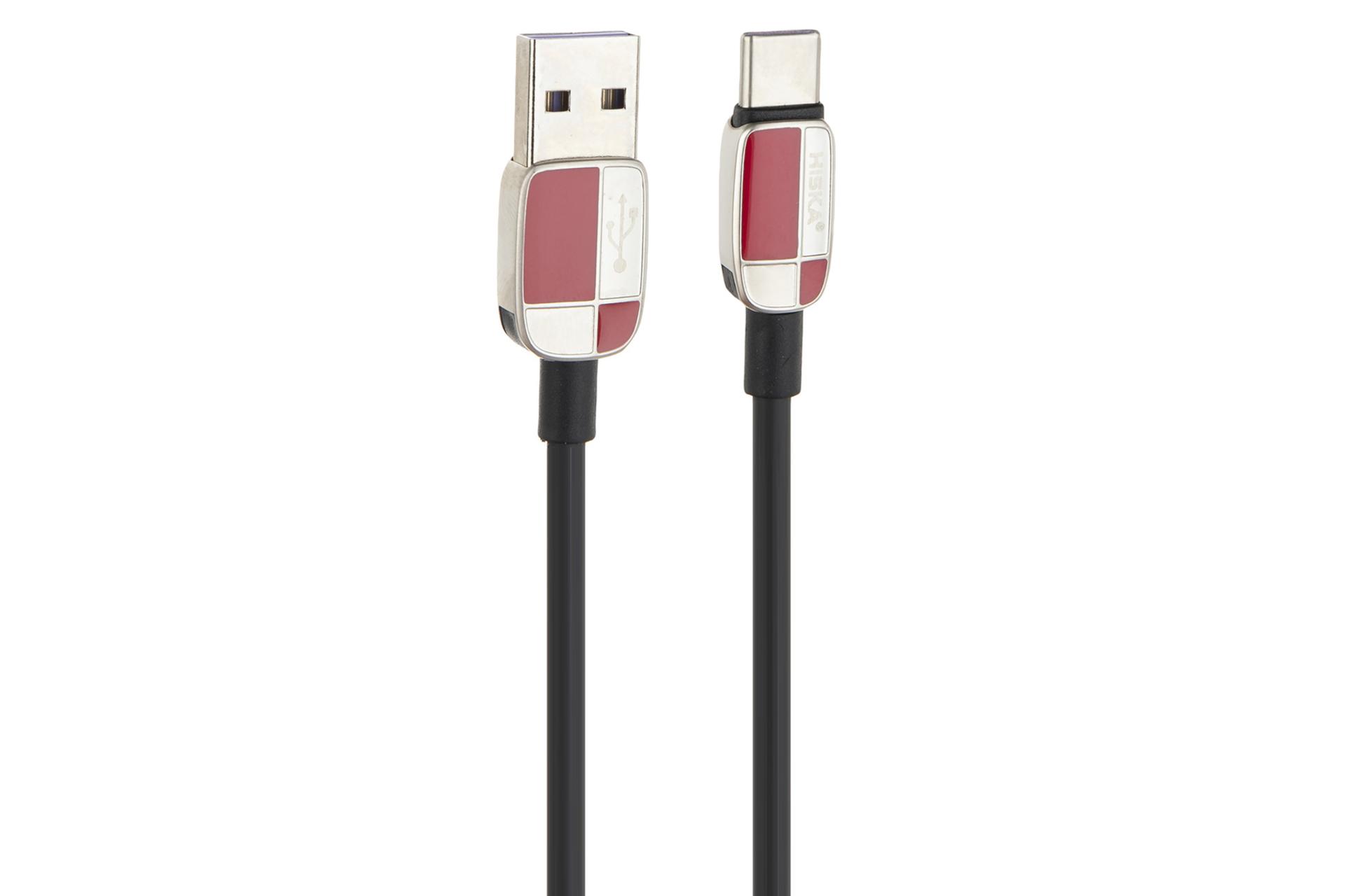 کابل شارژ USB هیسکا Type-A به Type-C مدل LX-833C با طول 1 متر قرمز