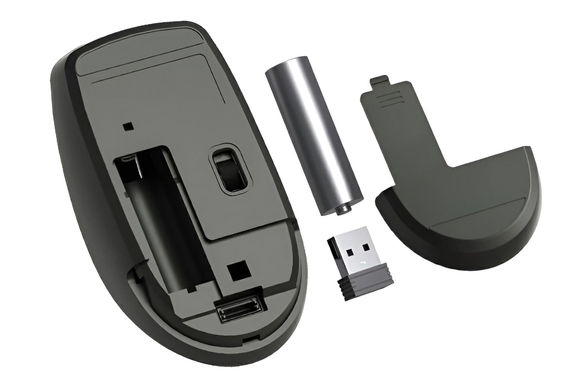 نمای پایین ماوس لنوو Lenovo Lecoo WS204 به همراه دانگل بی سیم