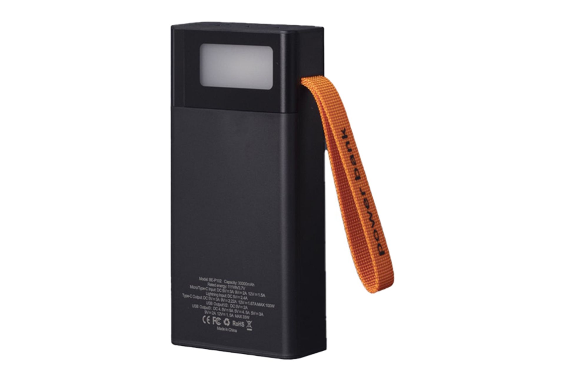 پاوربانک کربی be-p102 با ظرفیت 30000 میلی‌آمپر ساعت دارای چراغ قوه