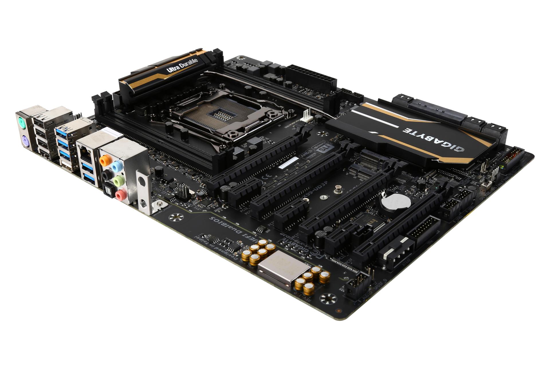 نمای کناری مادربرد گیگابایت GIGABYTE GA-X99-UD3P (rev. 1.0)