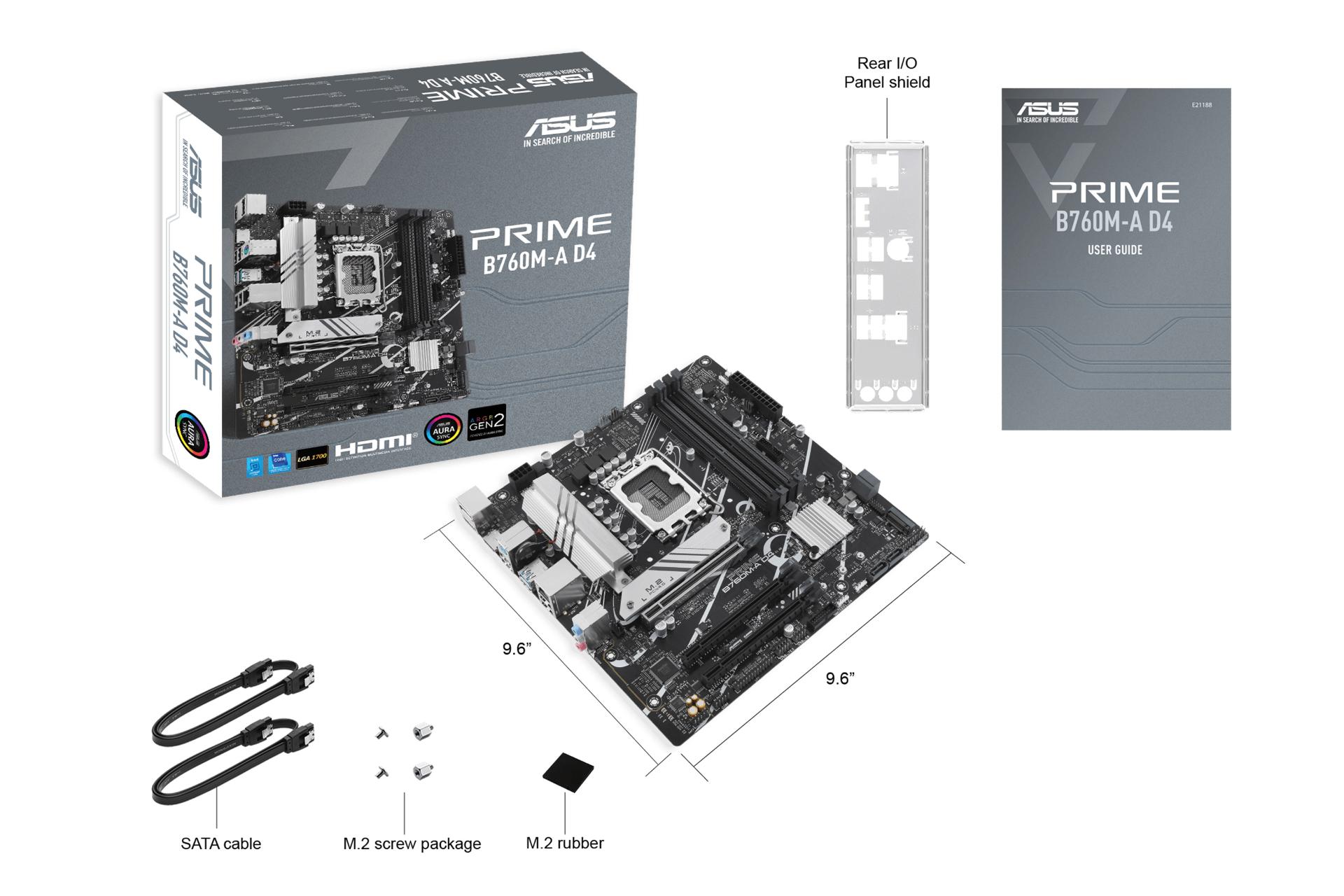 جعبه و اقلام همراه مادربرد ایسوس ASUS PRIME B760M-A D4-CSM