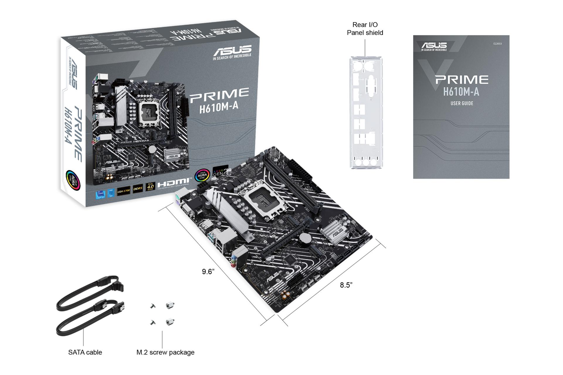 جعبه و اقلام همراه مادربرد ایسوس ASUS PRIME H610M-A