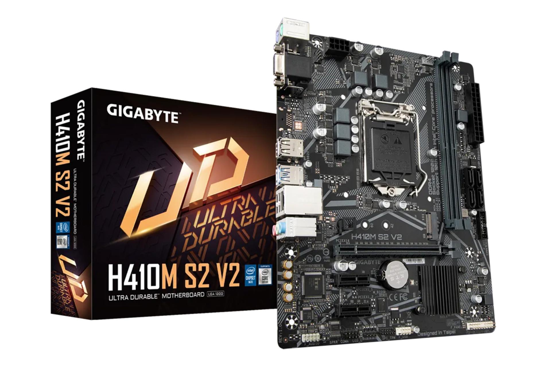 مادربرد گیگابایت GIGABYTE H410M S2 V2 (rev. 1.0) به همراه جعبه
