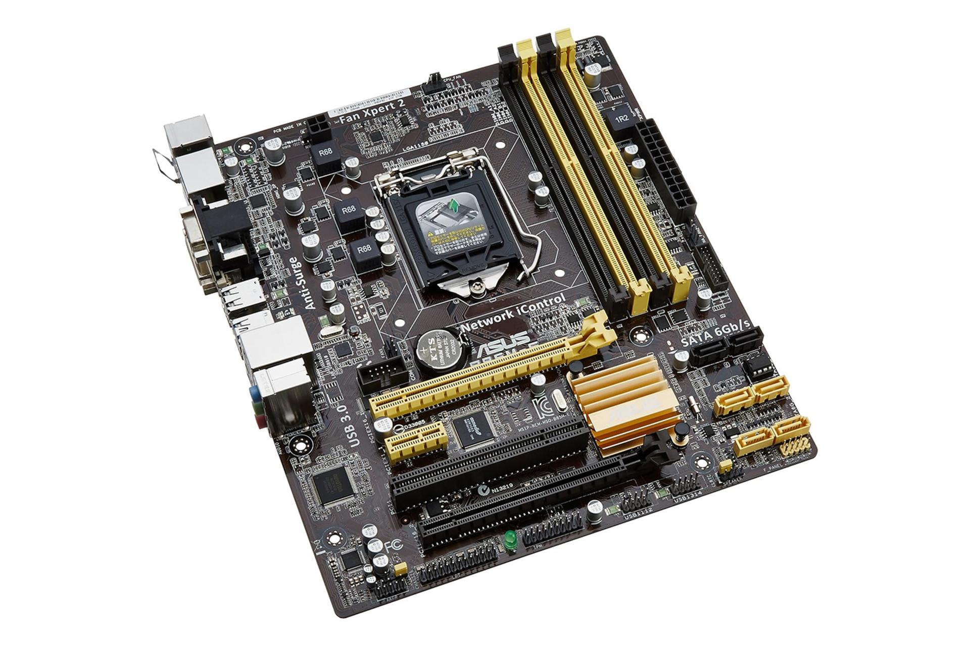 نمای کناری مادربرد ایسوس ASUS B85M-E