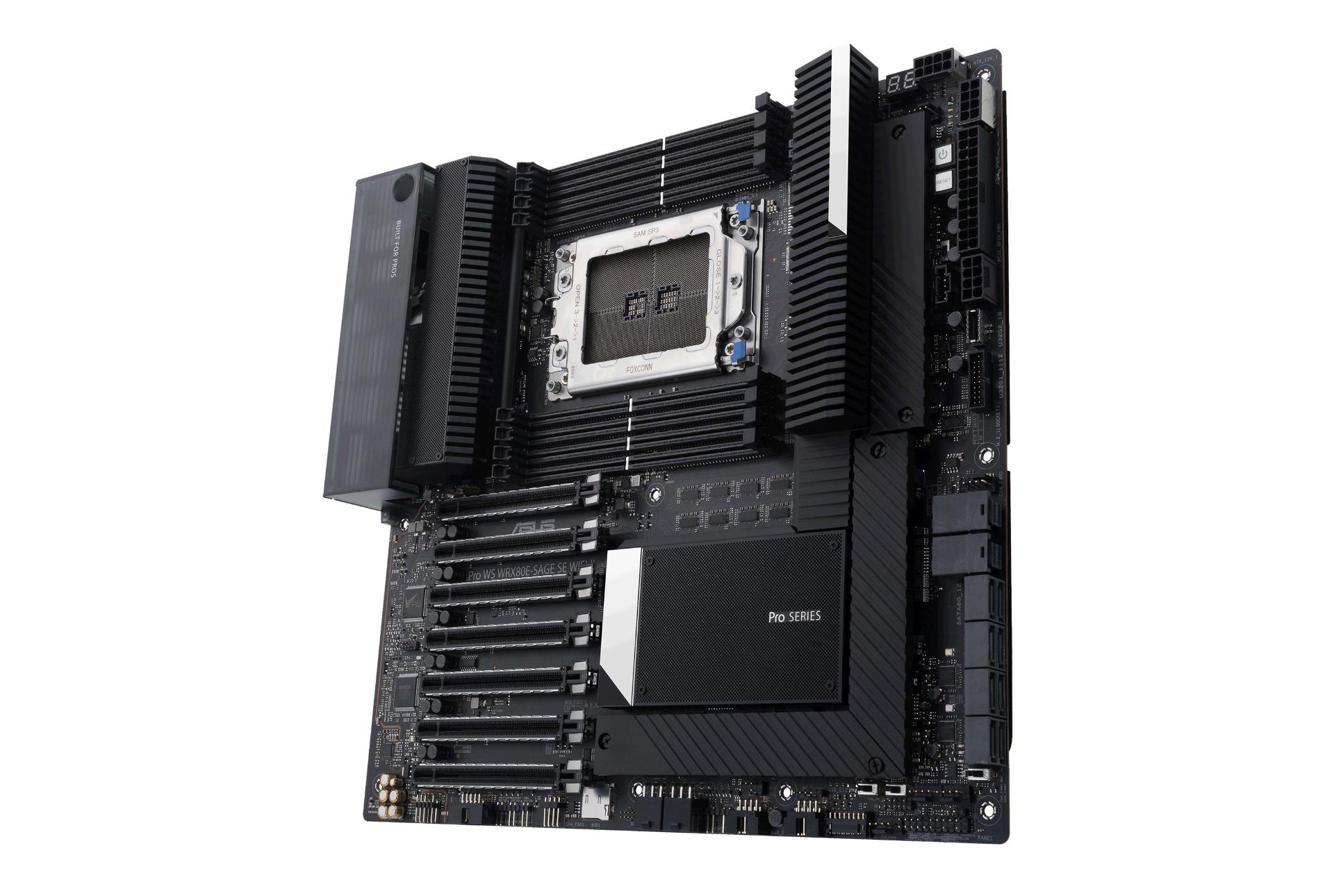 نمای کناری مادربرد ایسوس ASUS Pro WS WRX80E-SAGE SE WIFI II