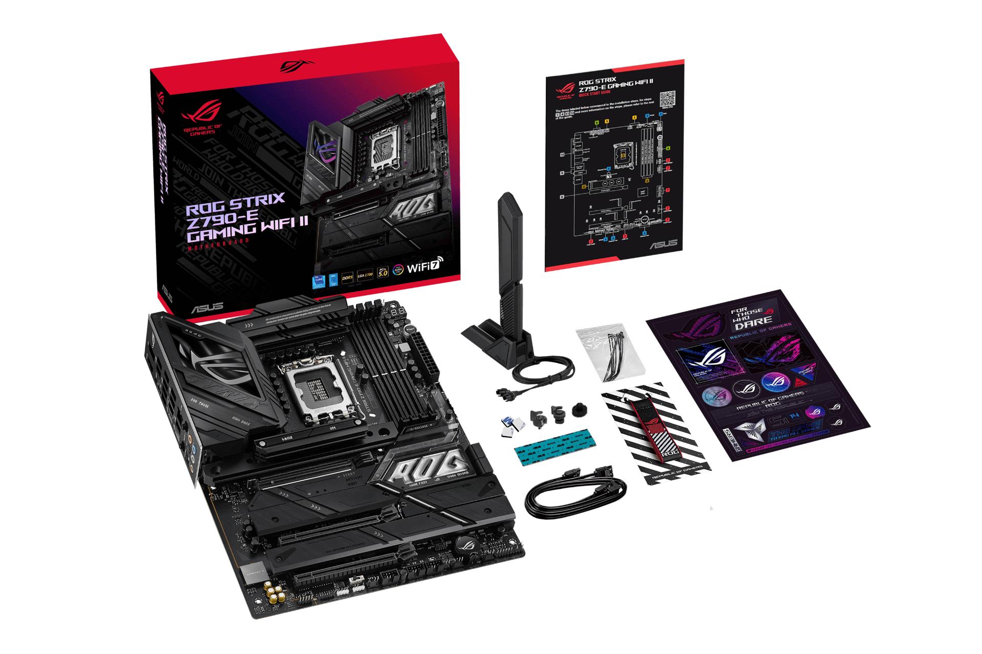 جعبه و اقلام همراه مادربرد ایسوس ASUS ROG STRIX Z790-E GAMING WIFI II